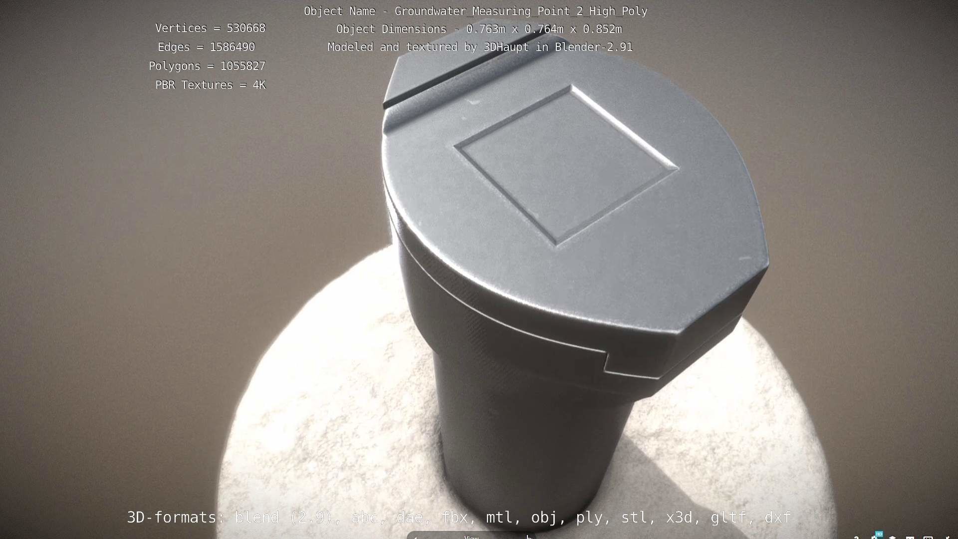 Groundwater Measure Pipe High-Poly Version 2 3D model_18