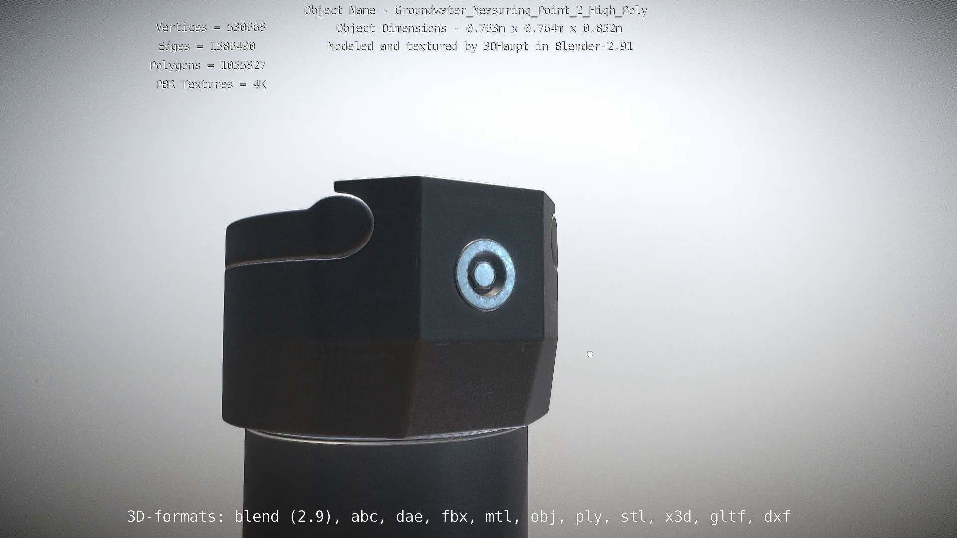 Groundwater Measure Pipe High-Poly Version 2 3D model_9