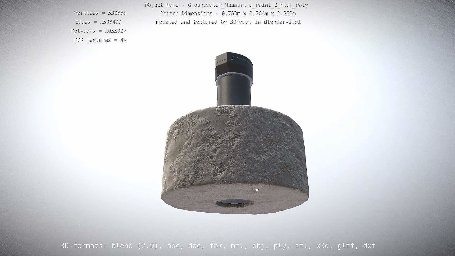 Groundwater Measure Pipe High-Poly Version 2 3D model_101