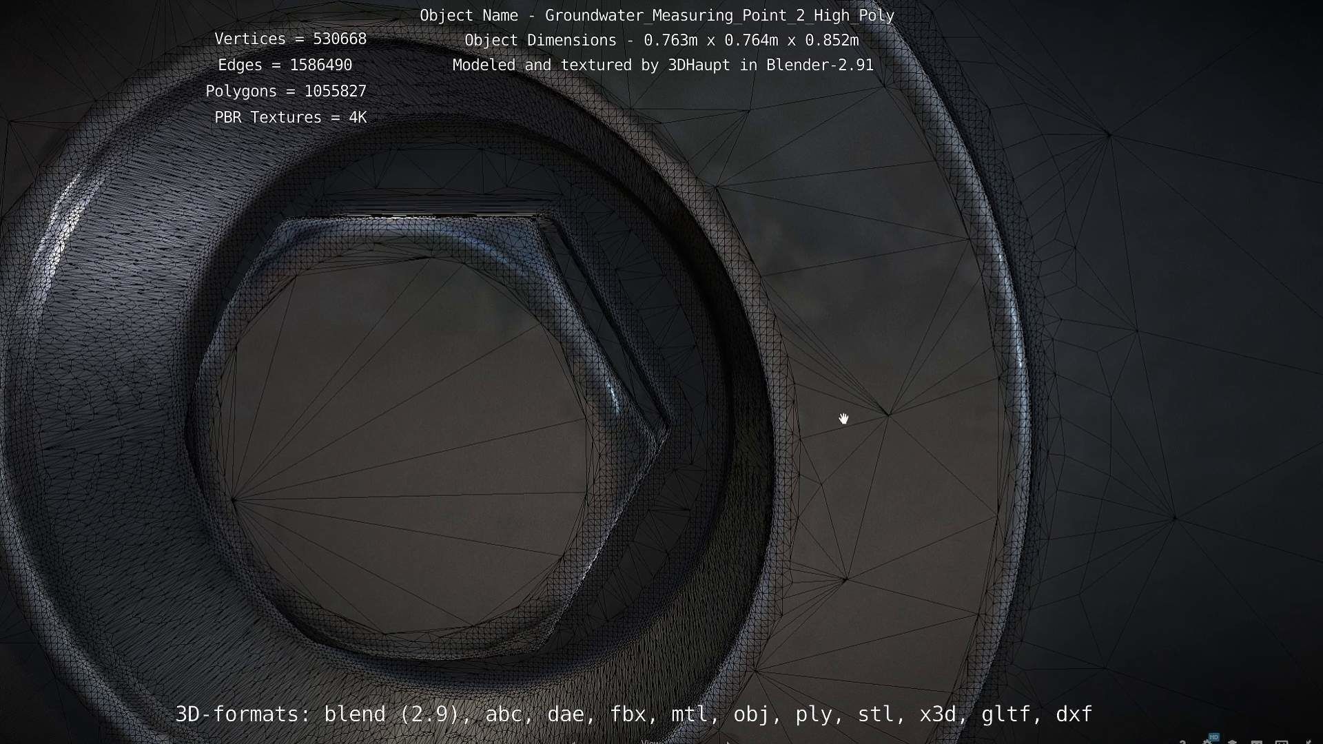 Groundwater Measure Pipe High-Poly Version 2 3D model_35
