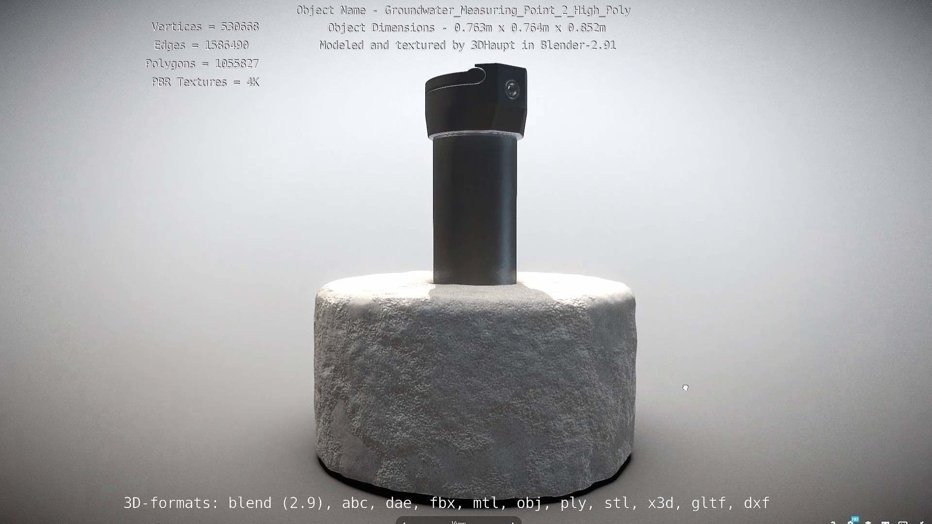 Groundwater Measure Pipe High-Poly Version 2 3D model_123