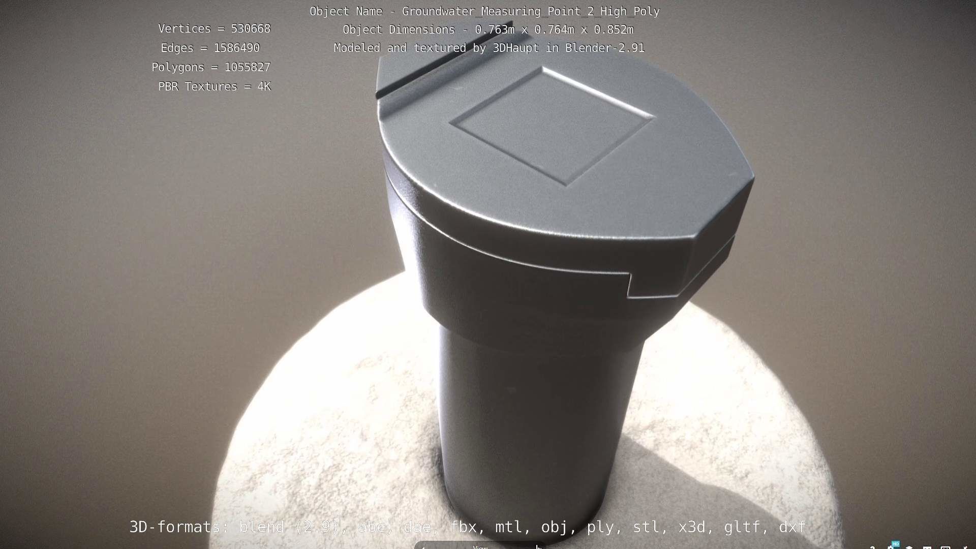 Groundwater Measure Pipe High-Poly Version 2 3D model_92