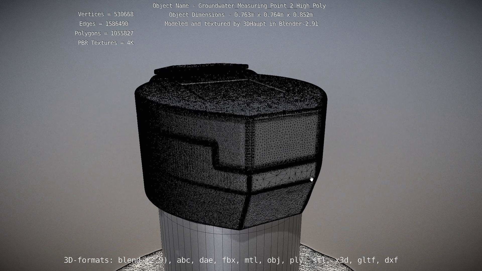 Groundwater Measure Pipe High-Poly Version 2 3D model_30