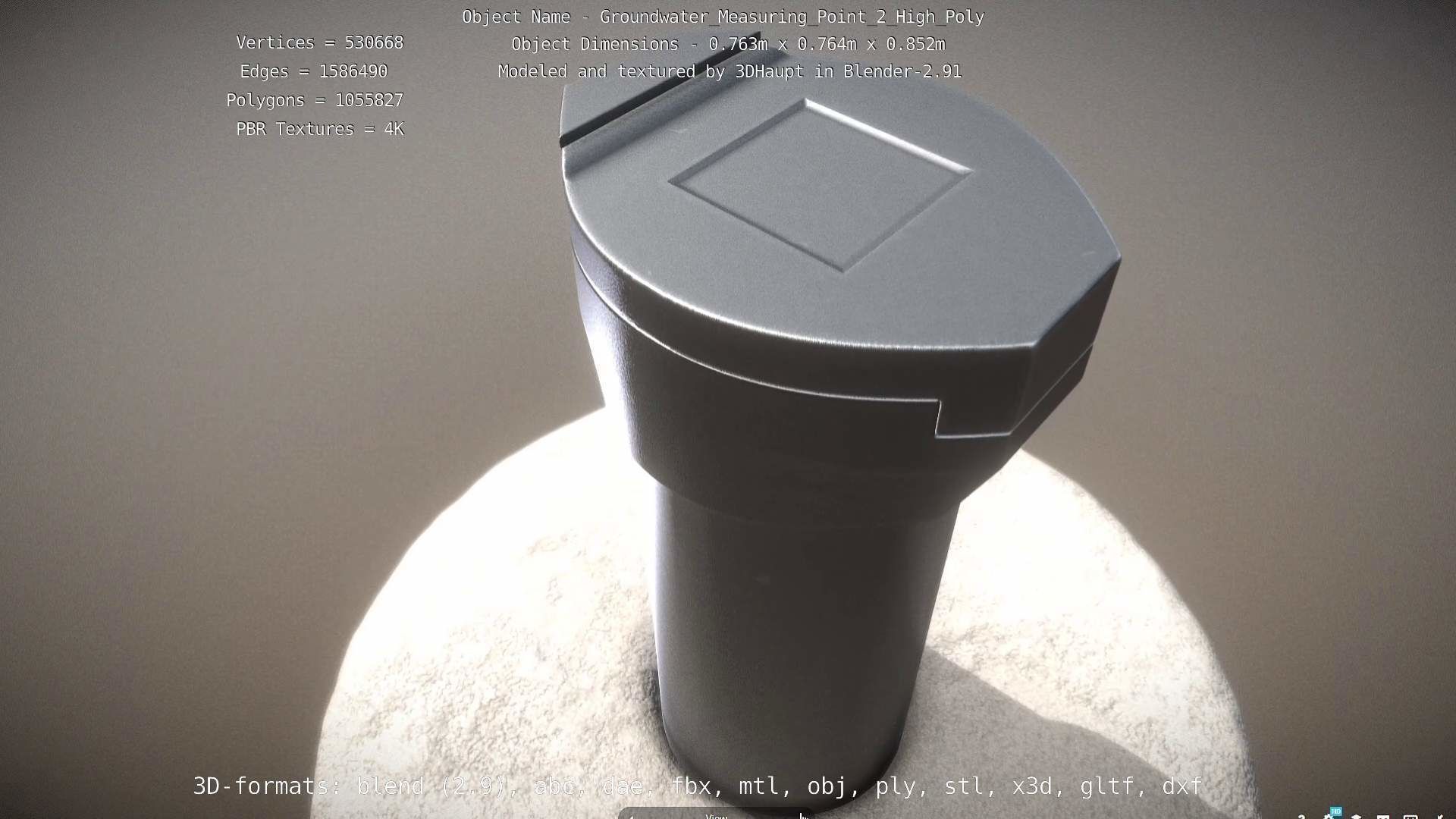 Groundwater Measure Pipe High-Poly Version 2 3D model_93