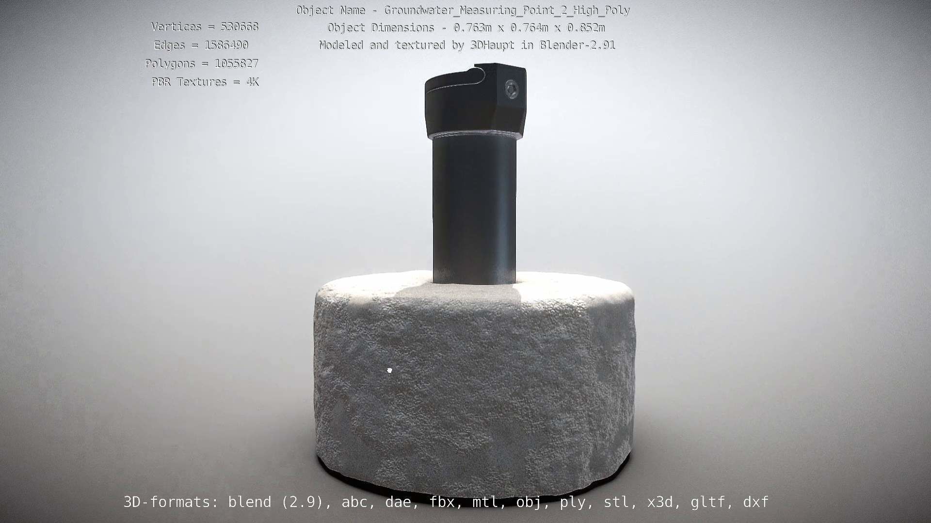 Groundwater Measure Pipe High-Poly Version 2 3D model_130