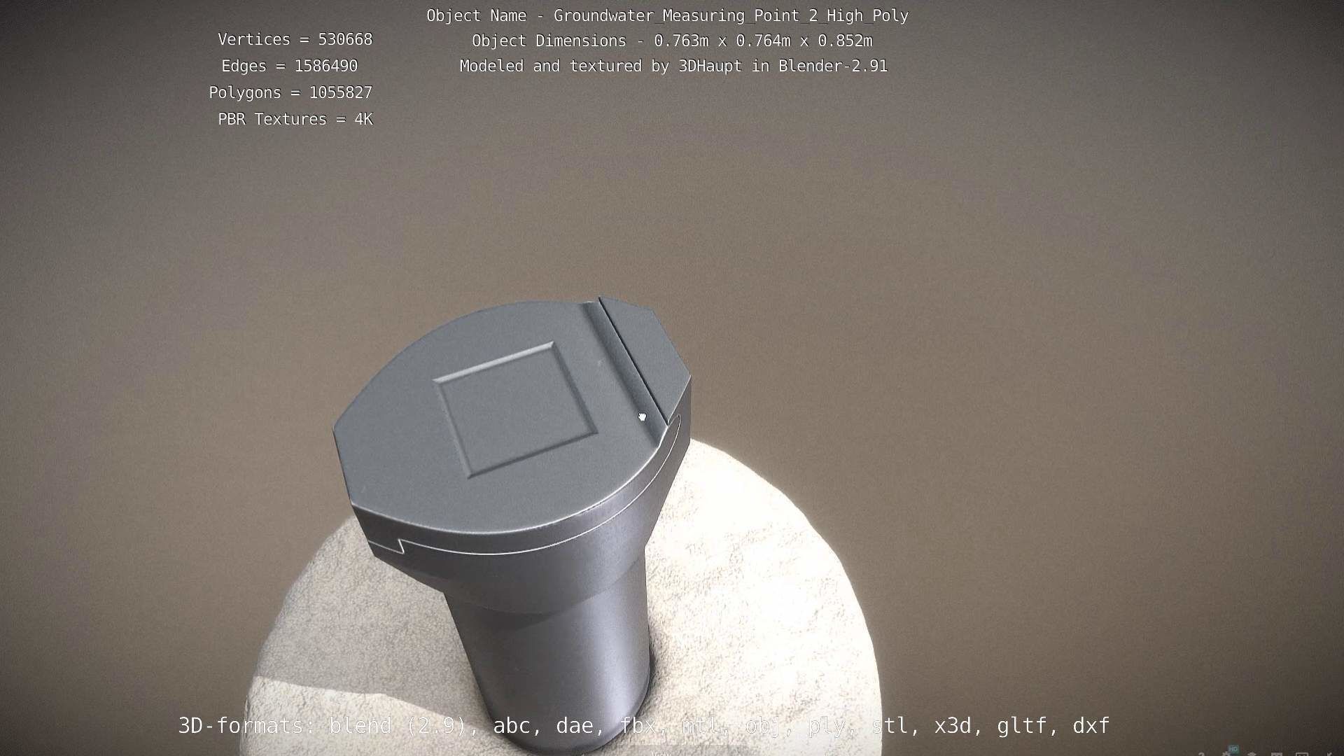 Groundwater Measure Pipe High-Poly Version 2 3D model_82