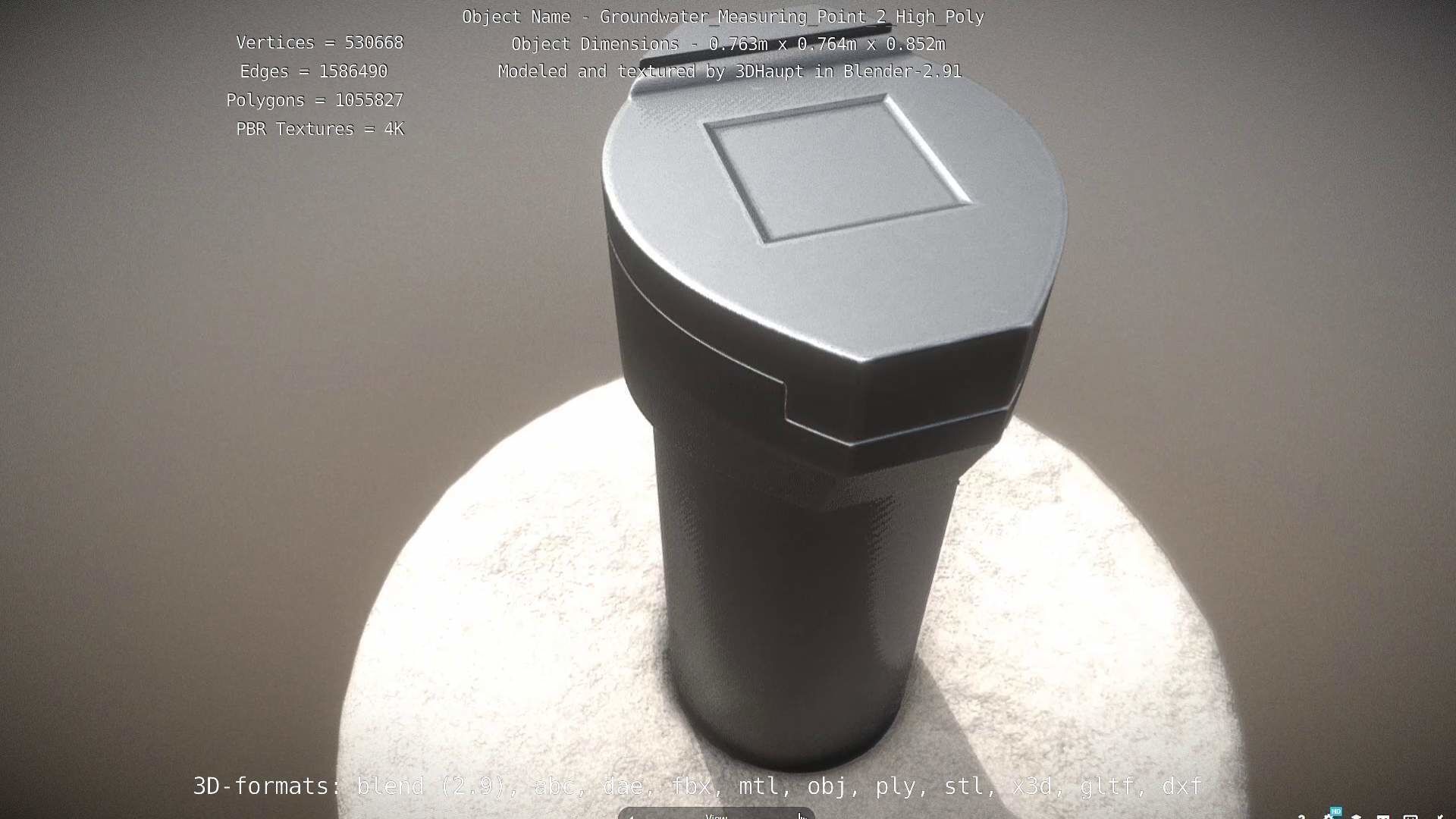 Groundwater Measure Pipe High-Poly Version 2 3D model_19