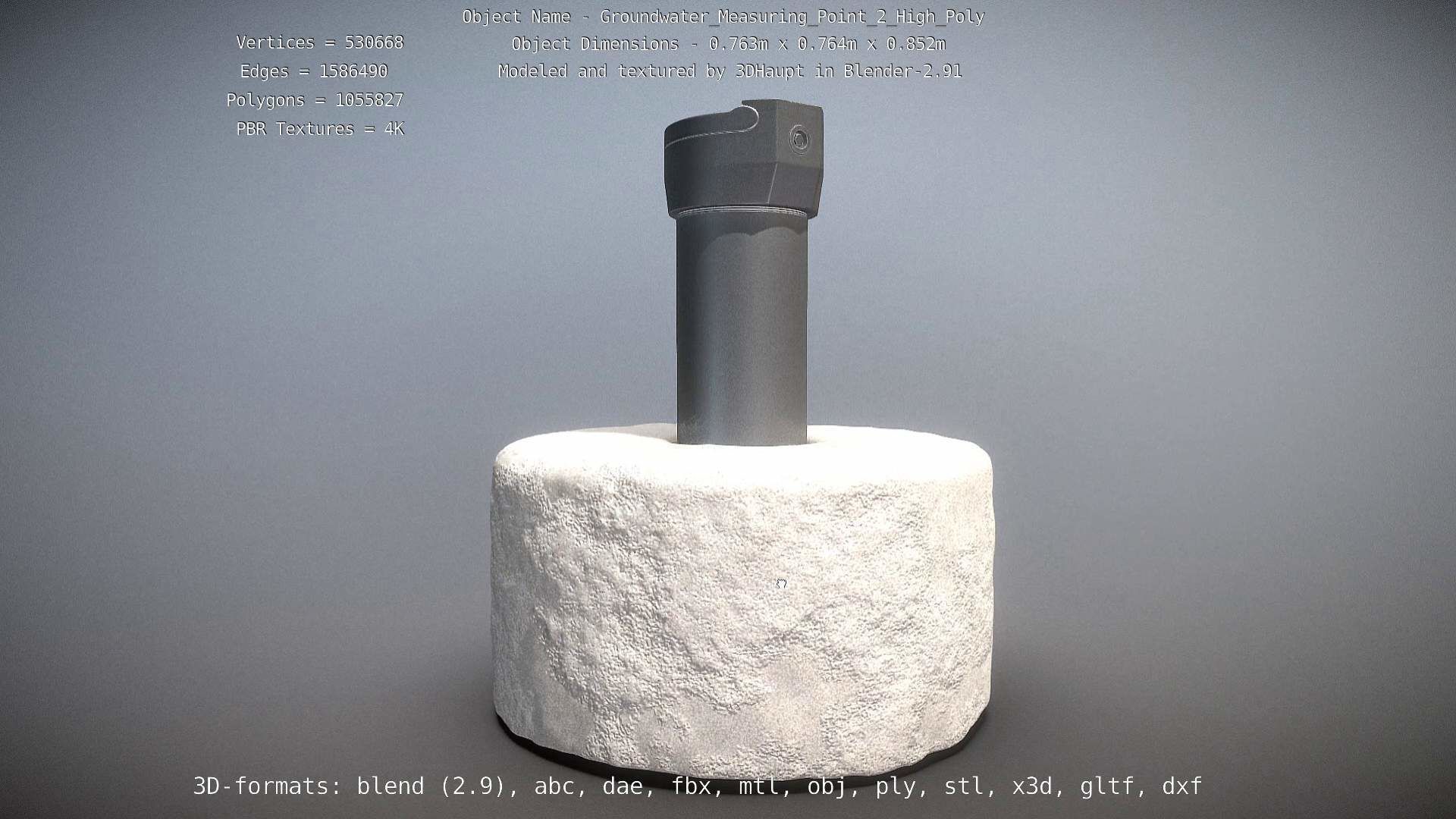 Groundwater Measure Pipe High-Poly Version 2 3D model_128