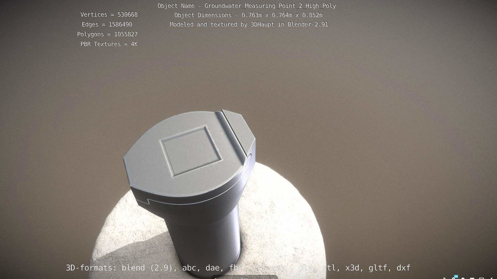 Groundwater Measure Pipe High-Poly Version 2 3D model_86