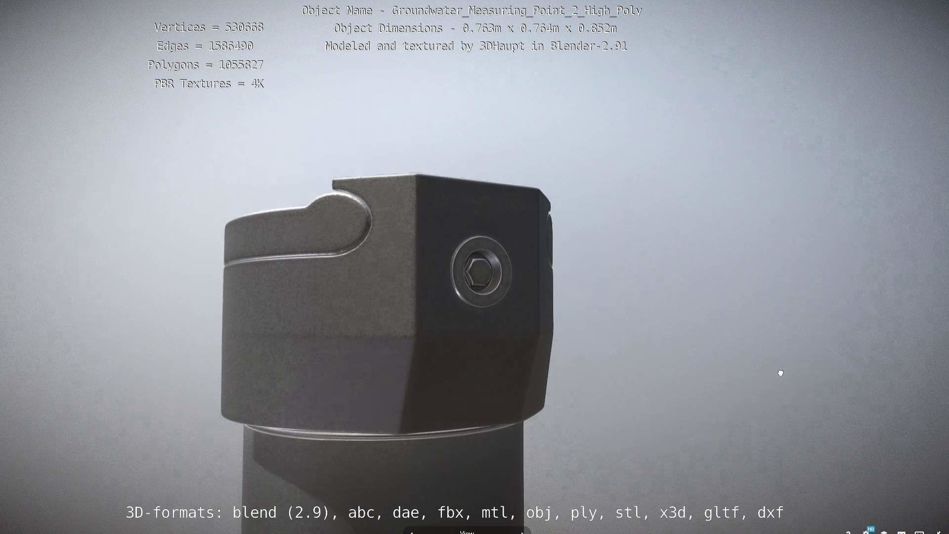 Groundwater Measure Pipe High-Poly Version 2 3D model_7