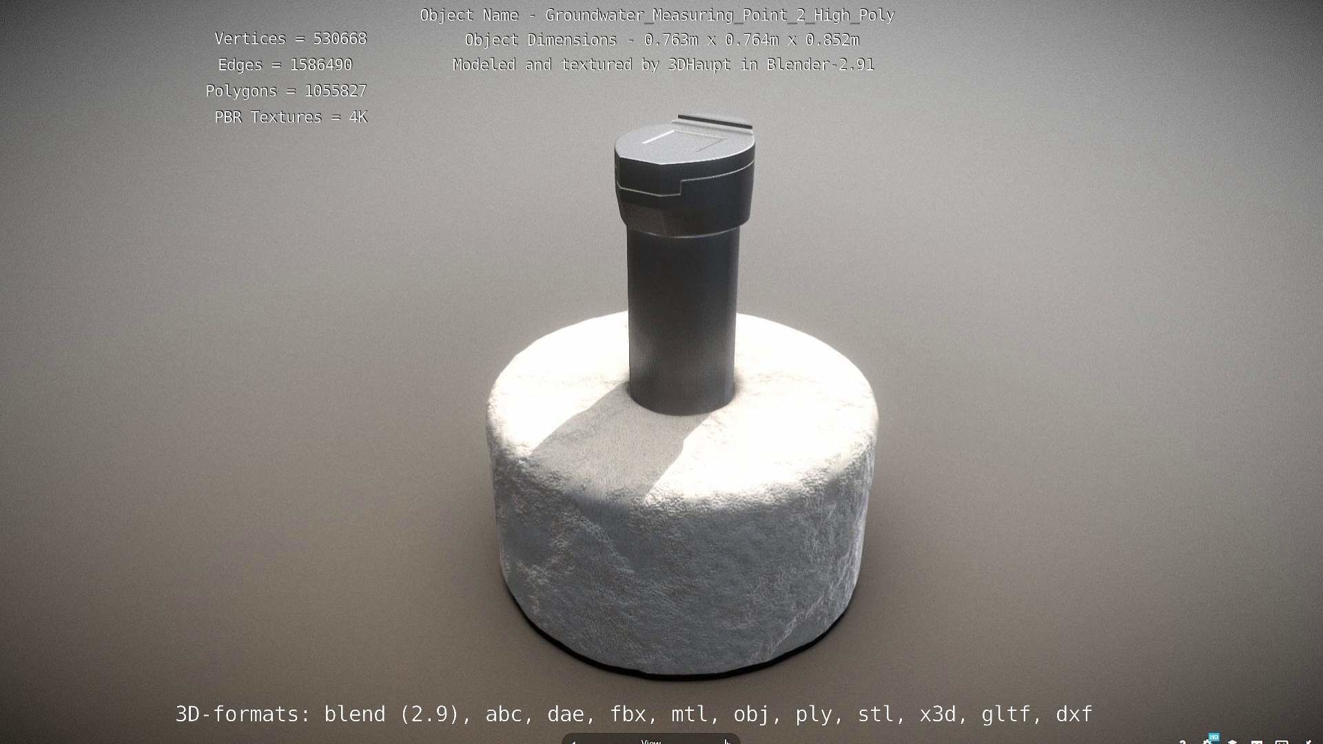 Groundwater Measure Pipe High-Poly Version 2 3D model_96