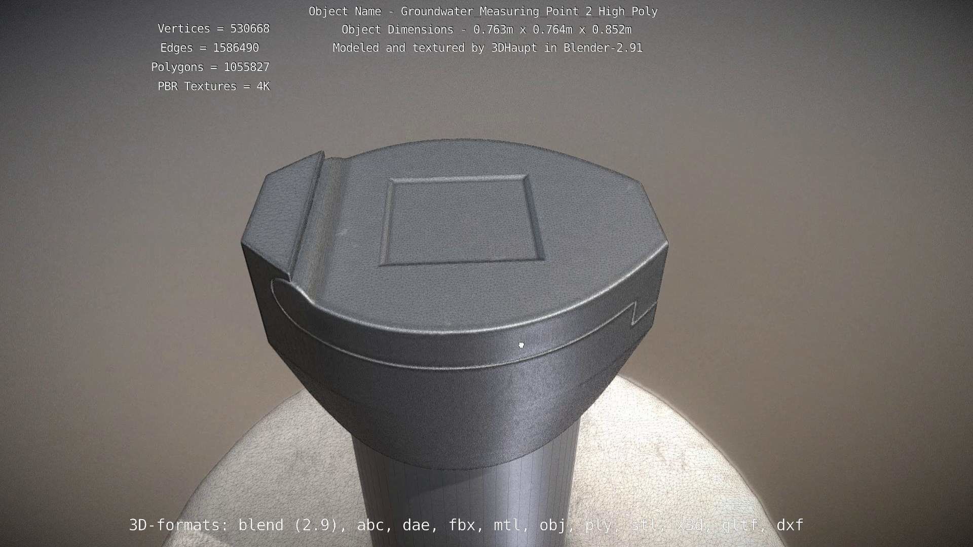 Groundwater Measure Pipe High-Poly Version 2 3D model_37