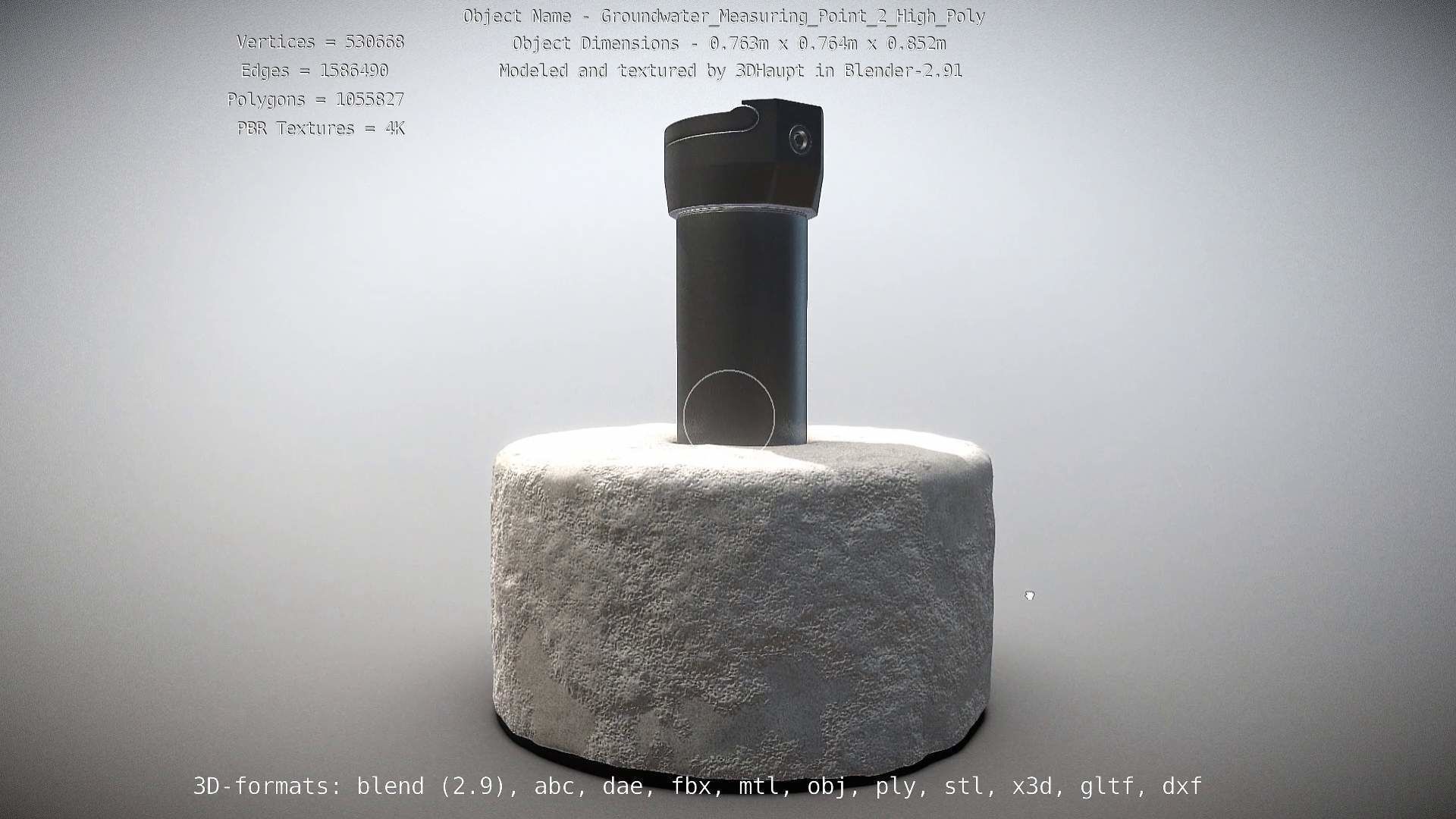 Groundwater Measure Pipe High-Poly Version 2 3D model_125