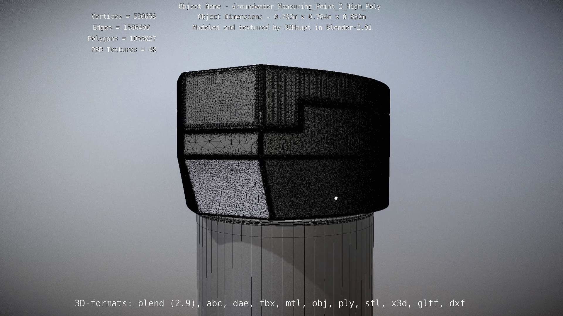 Groundwater Measure Pipe High-Poly Version 2 3D model_29