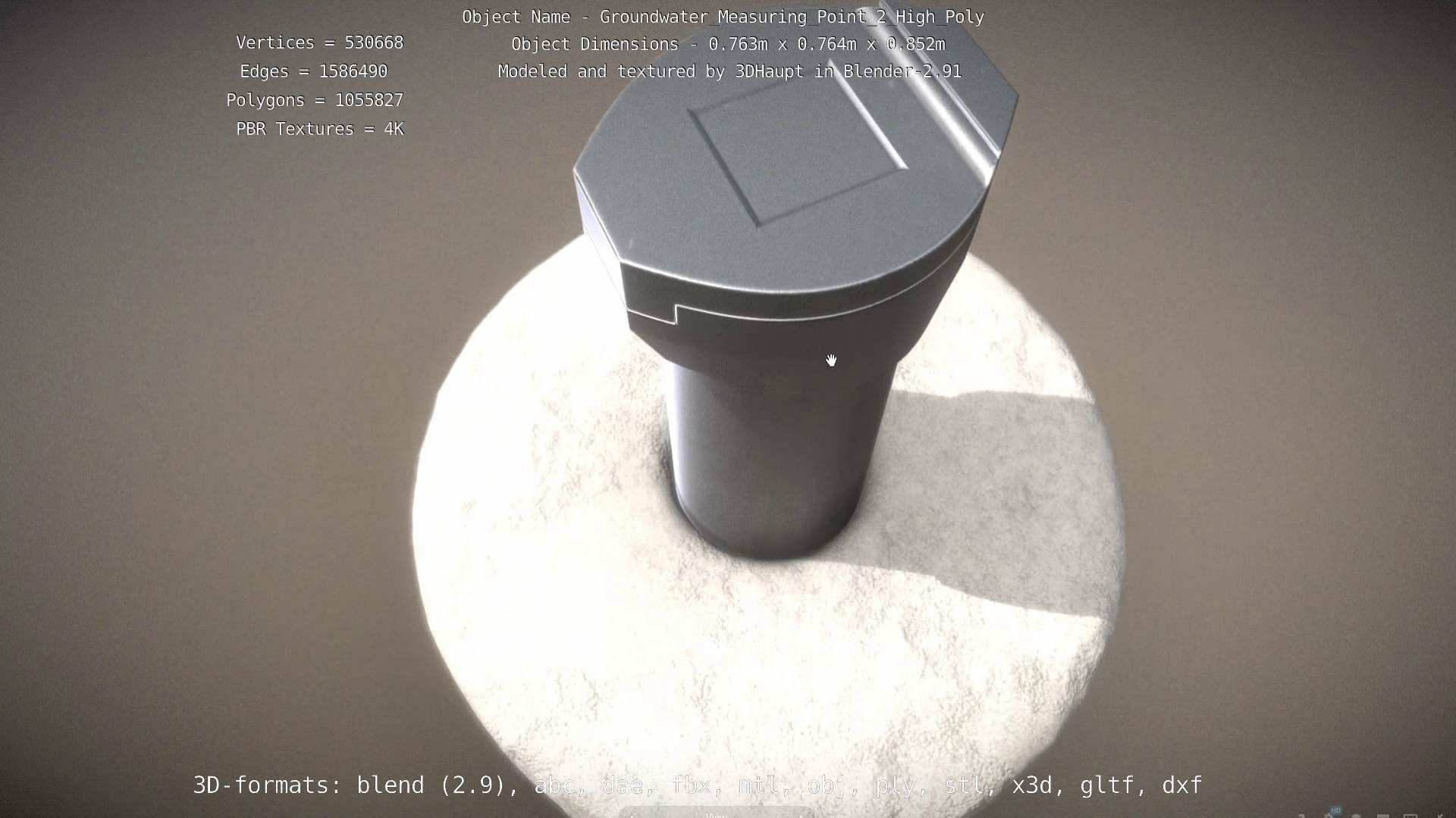 Groundwater Measure Pipe High-Poly Version 2 3D model_38