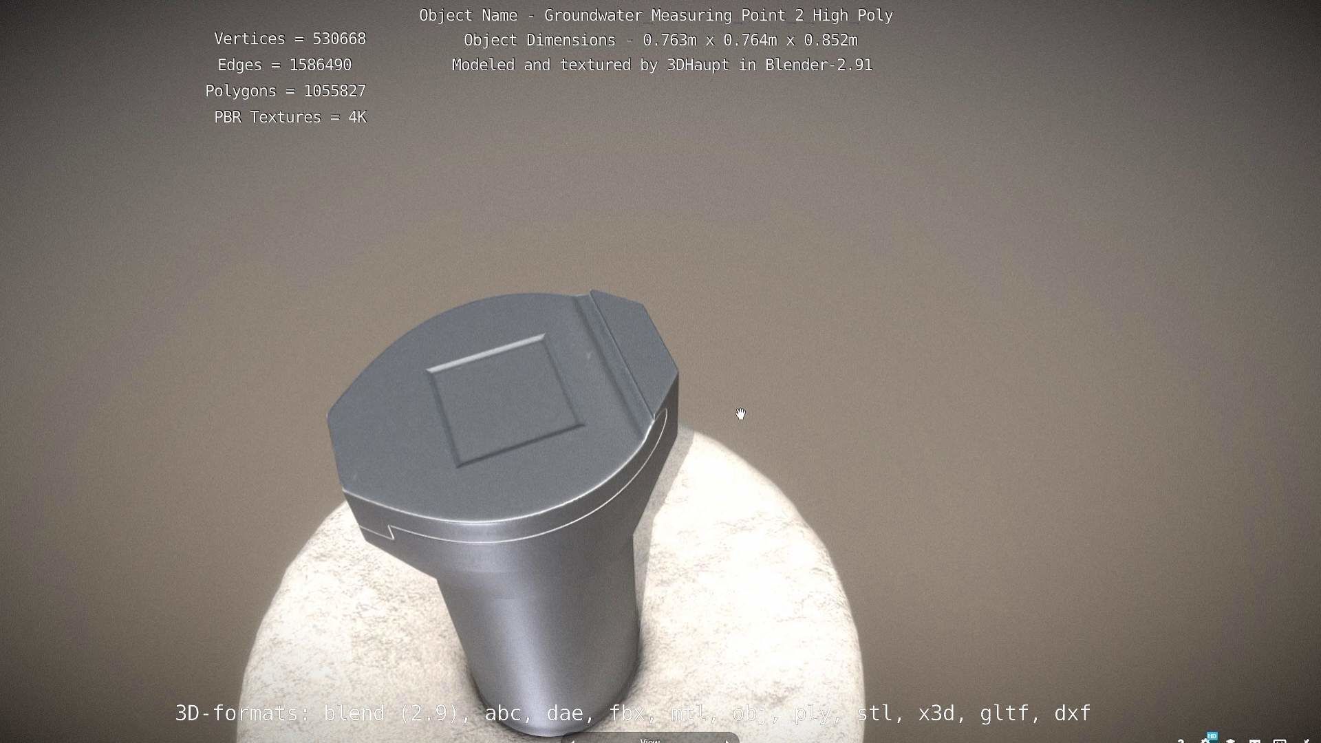 Groundwater Measure Pipe High-Poly Version 2 3D model_16