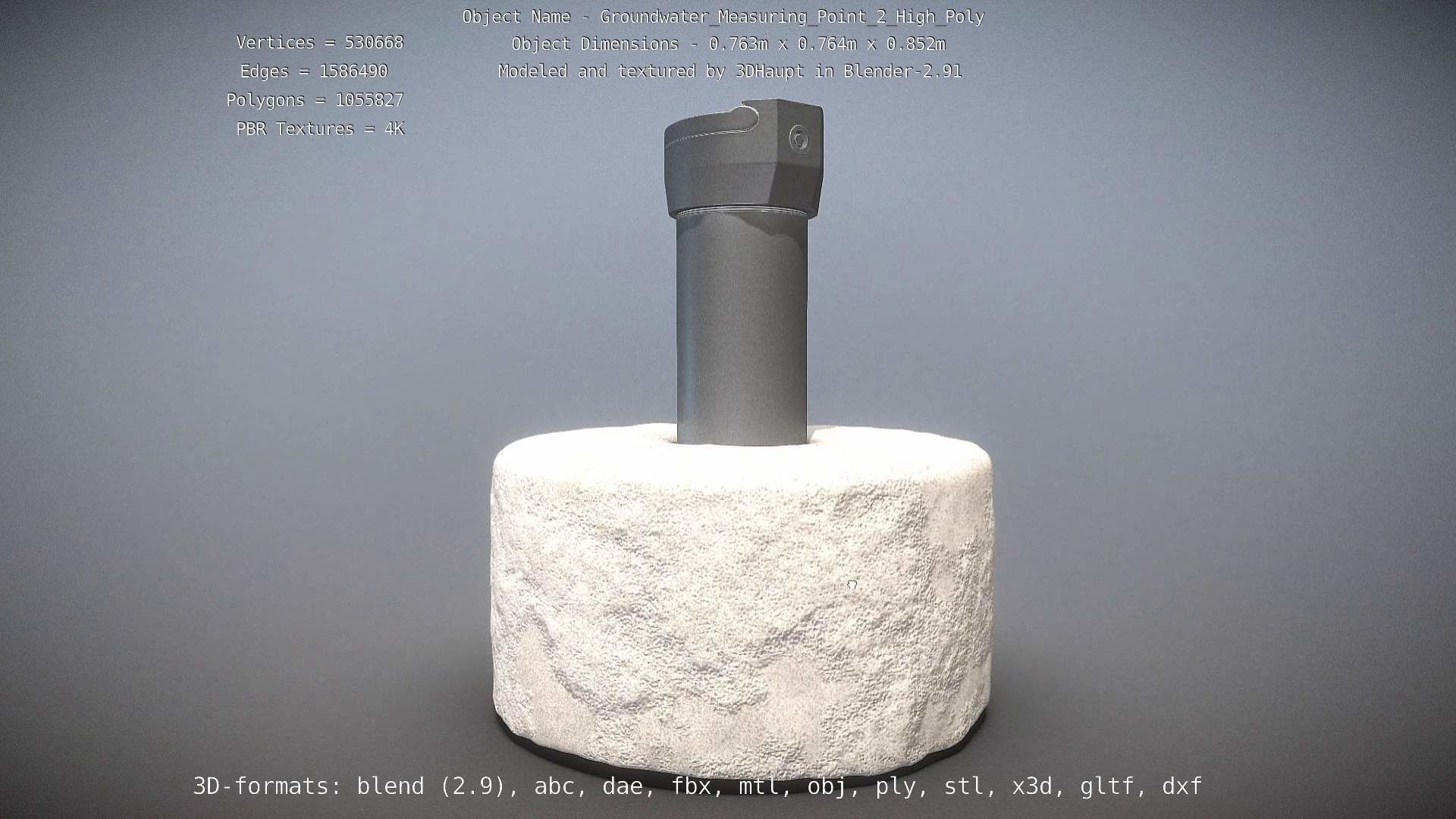 Groundwater Measure Pipe High-Poly Version 2 3D model_6