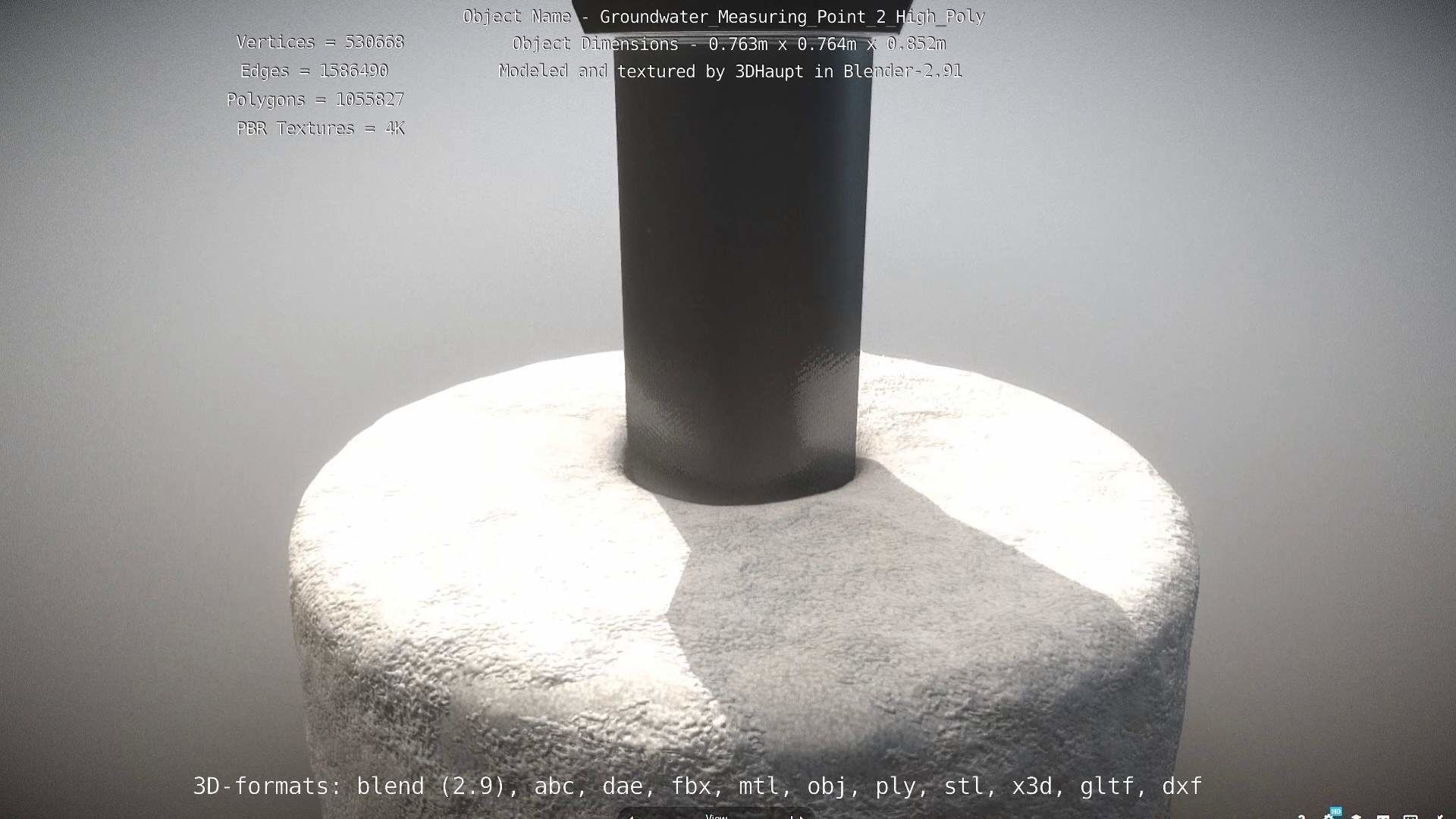 Groundwater Measure Pipe High-Poly Version 2 3D model_4