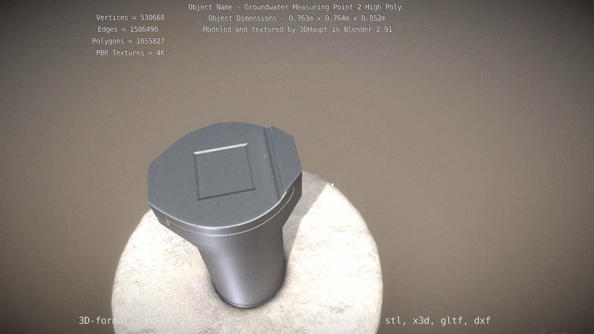 Groundwater Measure Pipe High-Poly Version 2 3D model_79