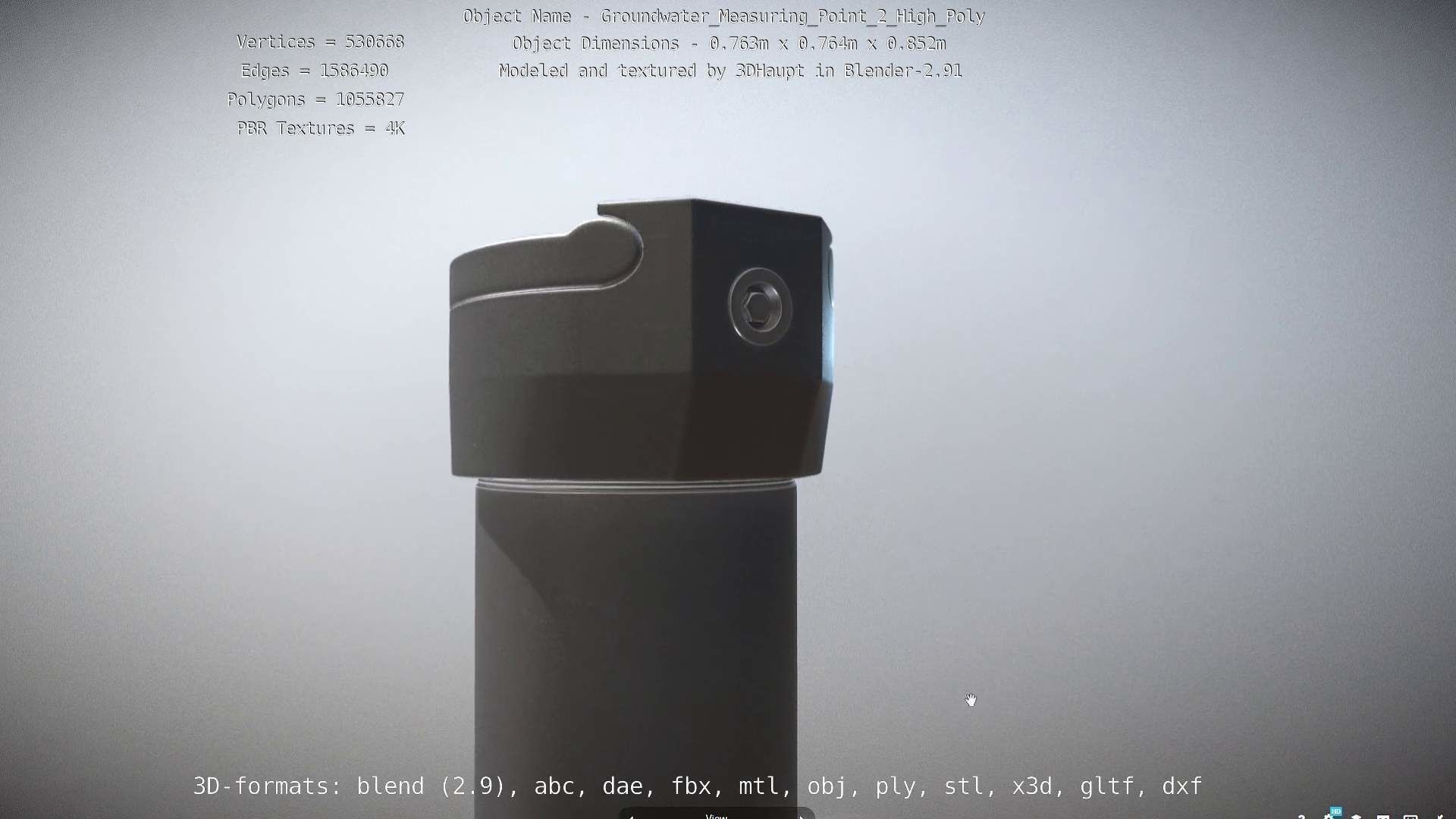 Groundwater Measure Pipe High-Poly Version 2 3D model_69