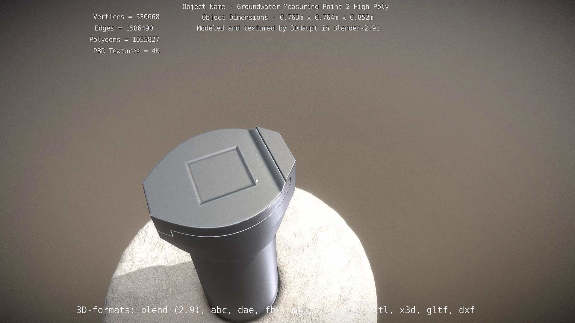 Groundwater Measure Pipe High-Poly Version 2 3D model_83