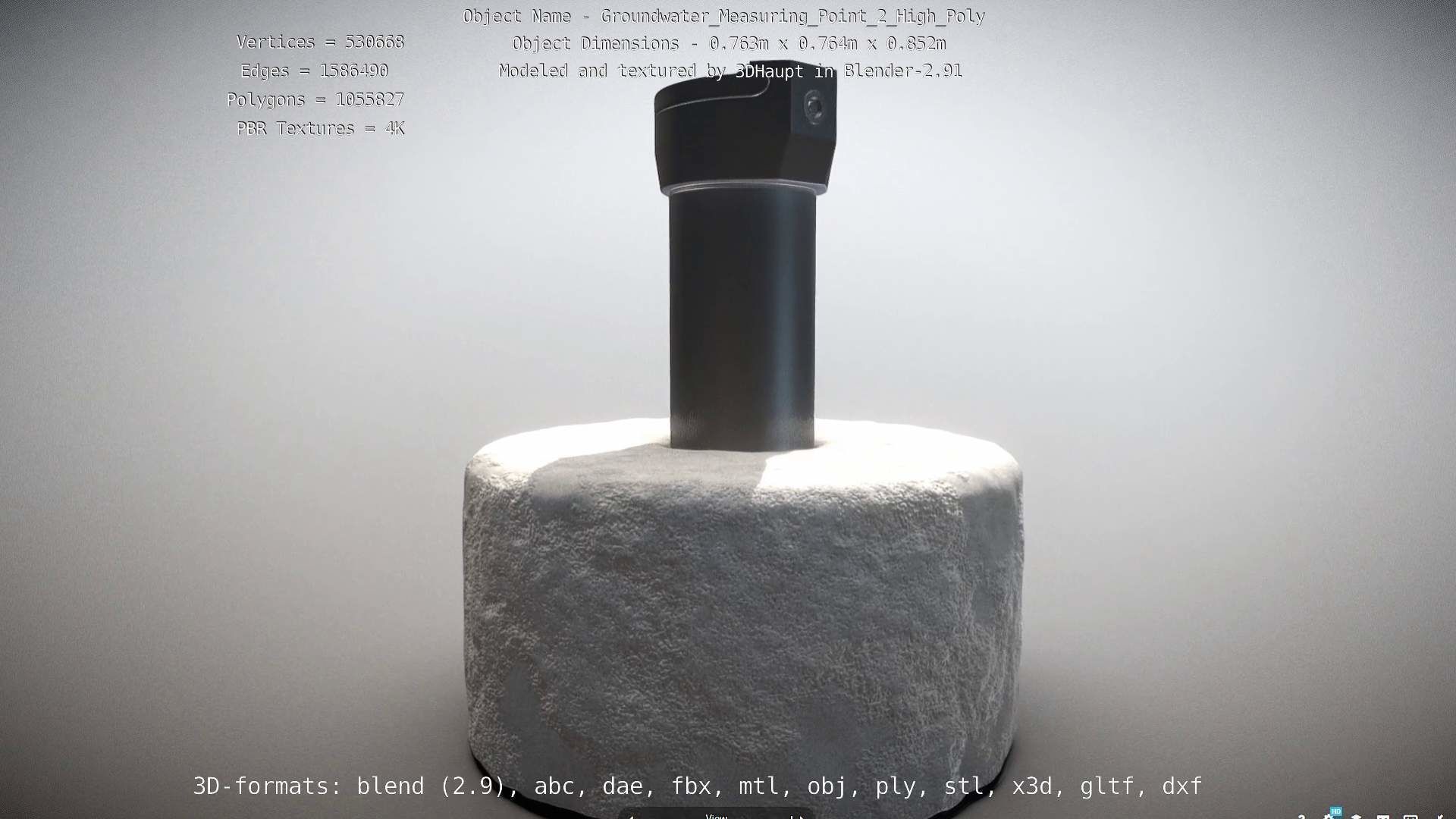 Groundwater Measure Pipe High-Poly Version 2 3D model_5