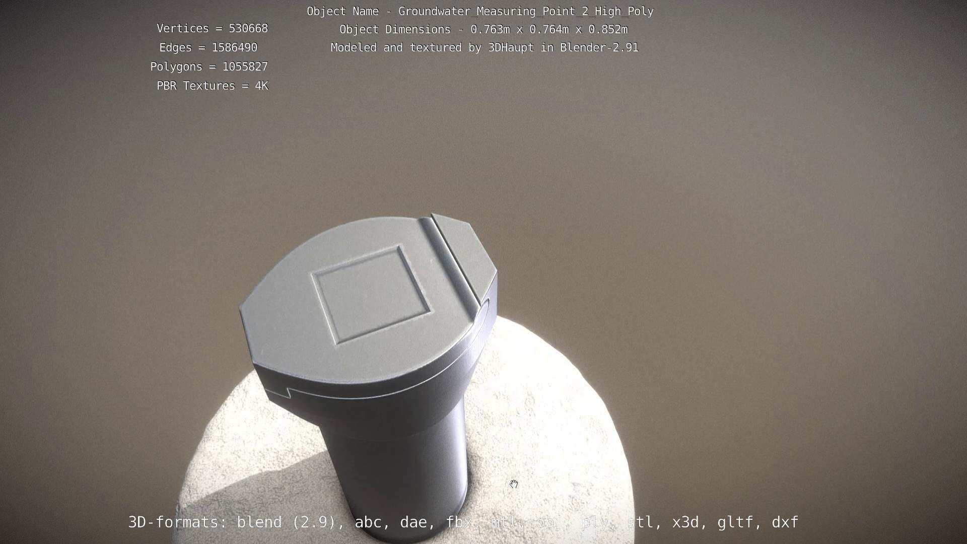 Groundwater Measure Pipe High-Poly Version 2 3D model_85