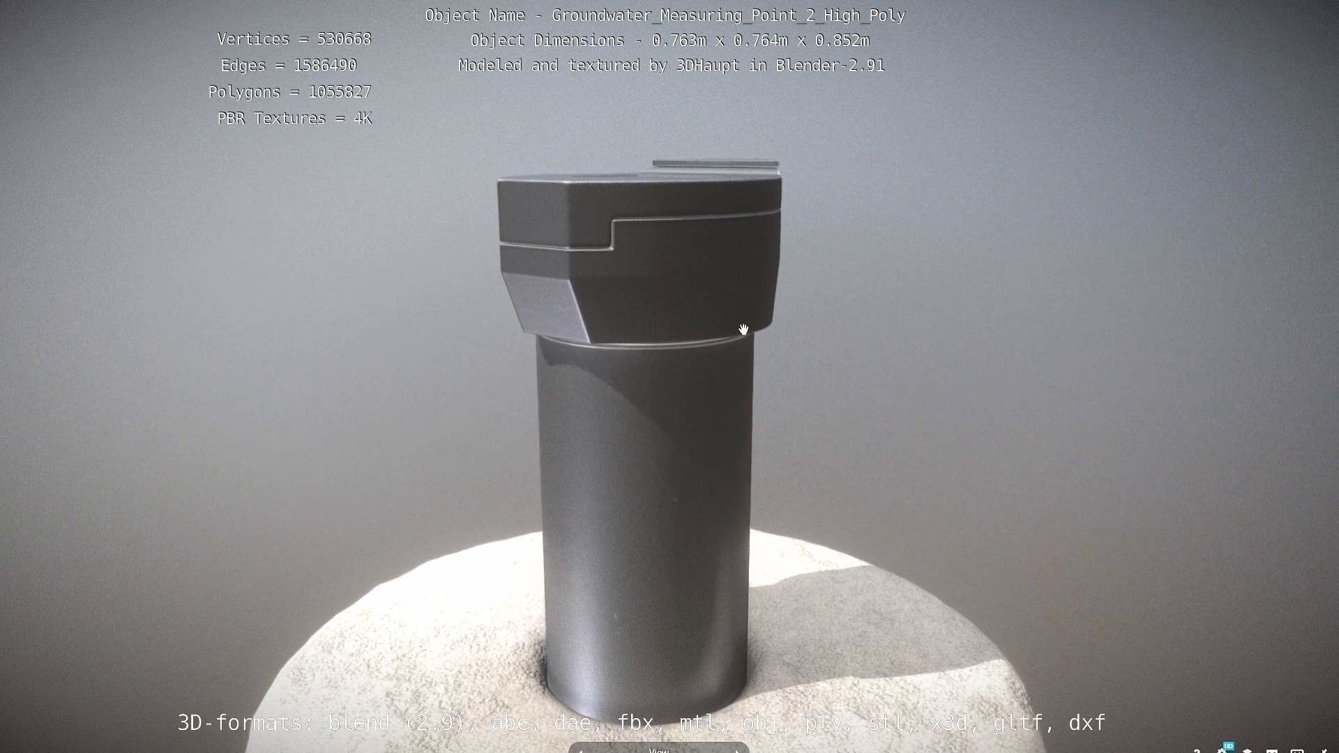 Groundwater Measure Pipe High-Poly Version 2 3D model_39