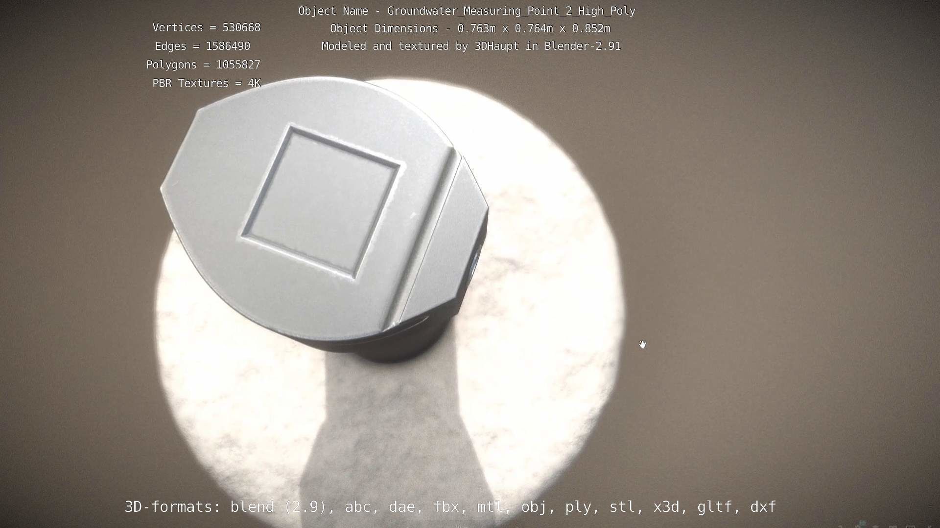 Groundwater Measure Pipe High-Poly Version 2 3D model_14