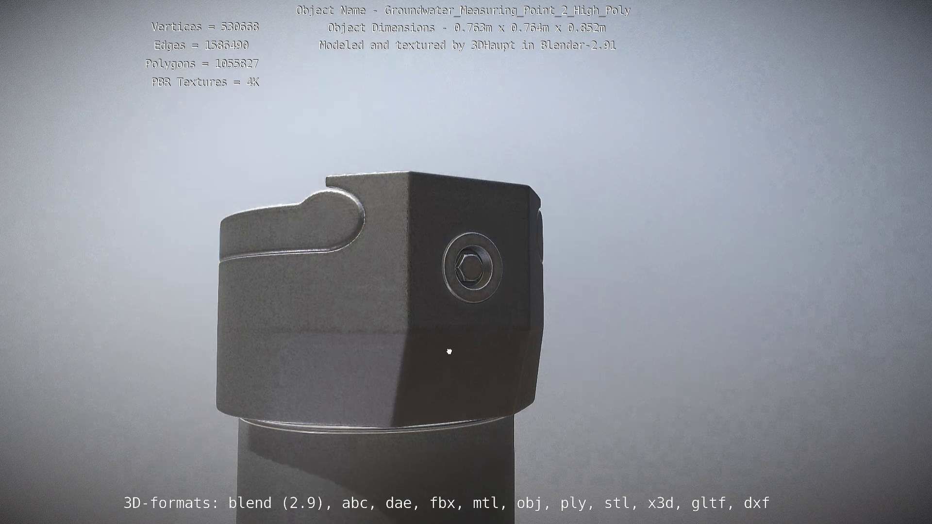 Groundwater Measure Pipe High-Poly Version 2 3D model_48