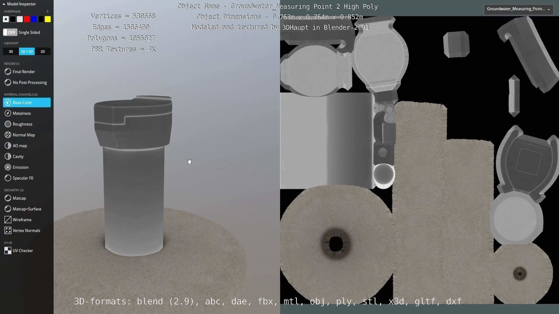 Groundwater Measure Pipe High-Poly Version 2 3D model_41
