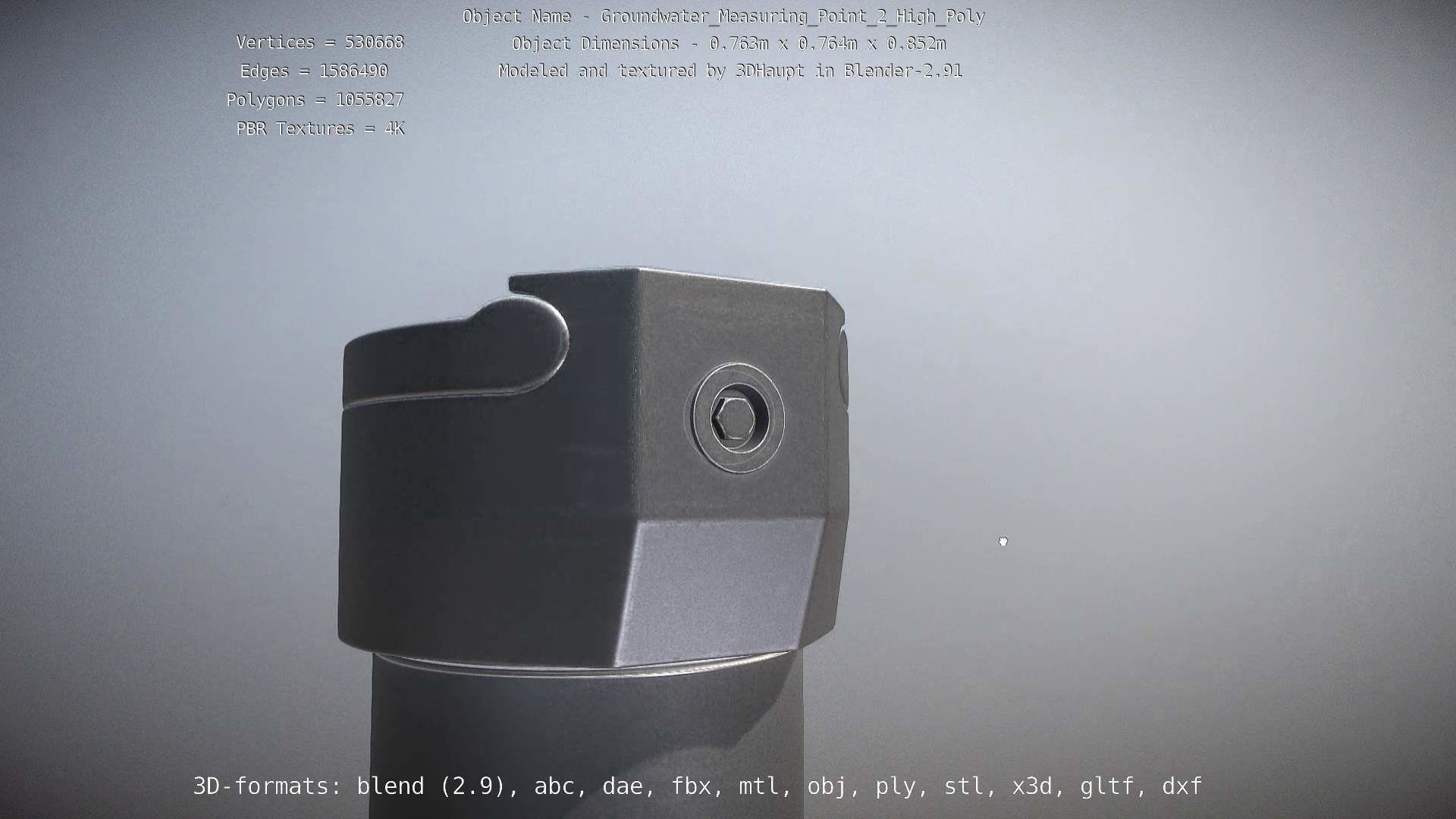 Groundwater Measure Pipe High-Poly Version 2 3D model_8