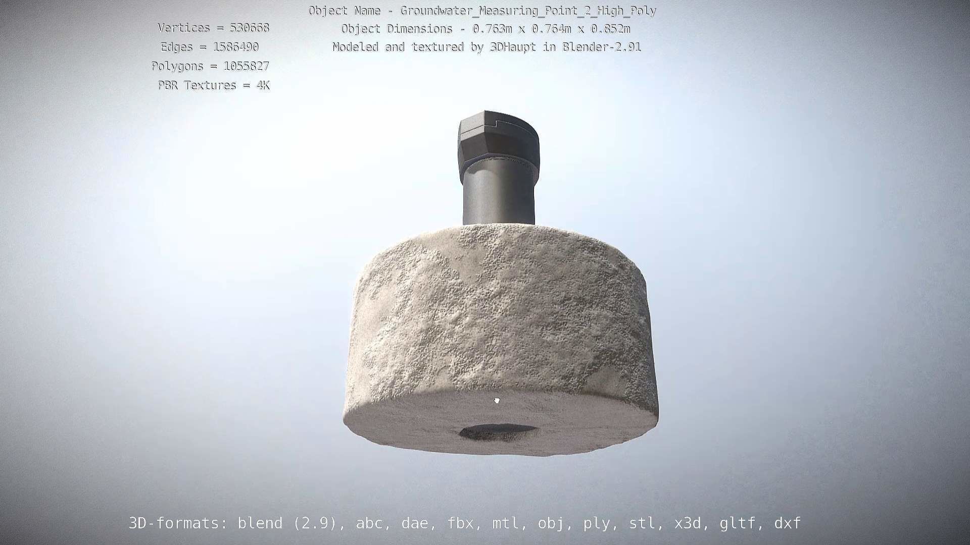 Groundwater Measure Pipe High-Poly Version 2 3D model_23