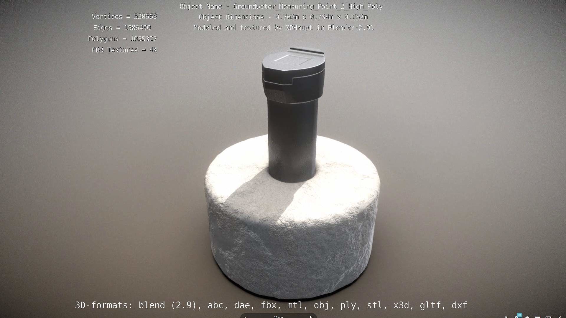 Groundwater Measure Pipe High-Poly Version 2 3D model_95