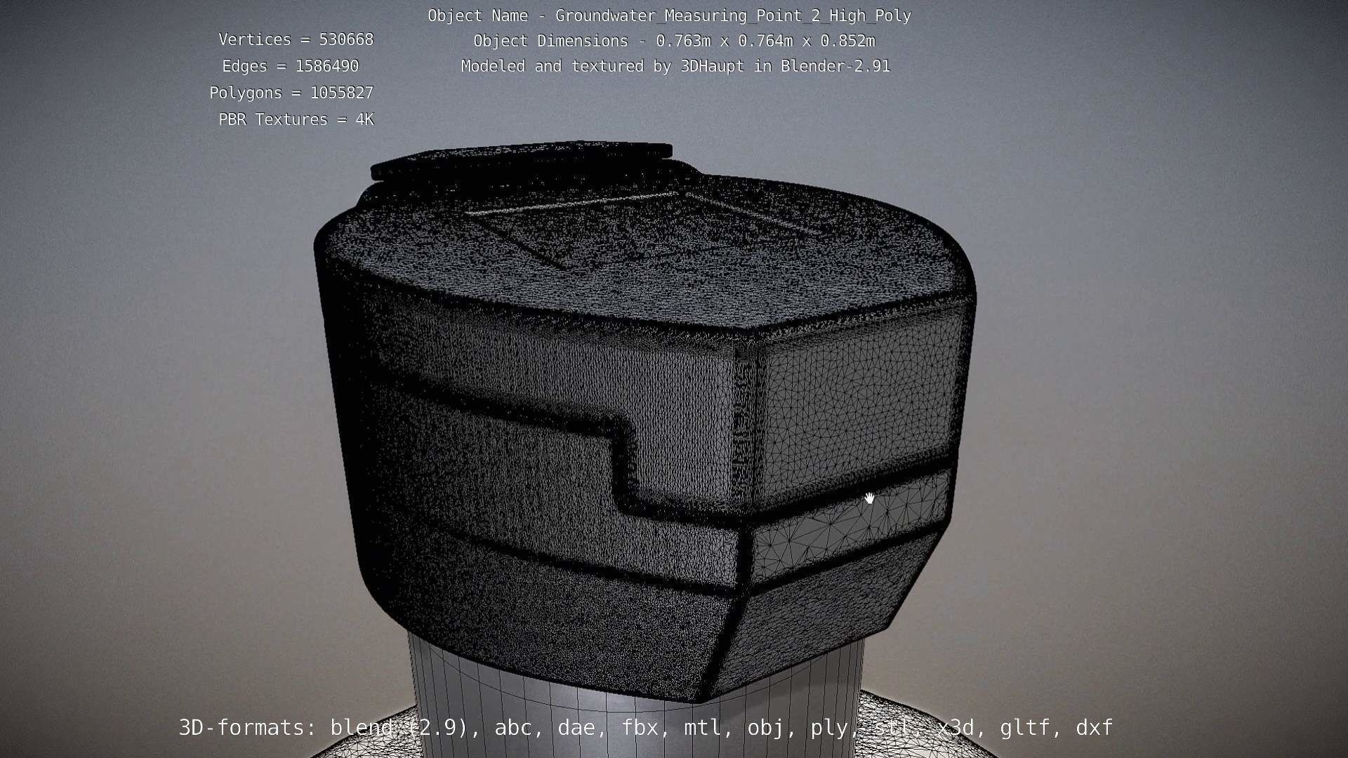 Groundwater Measure Pipe High-Poly Version 2 3D model_31