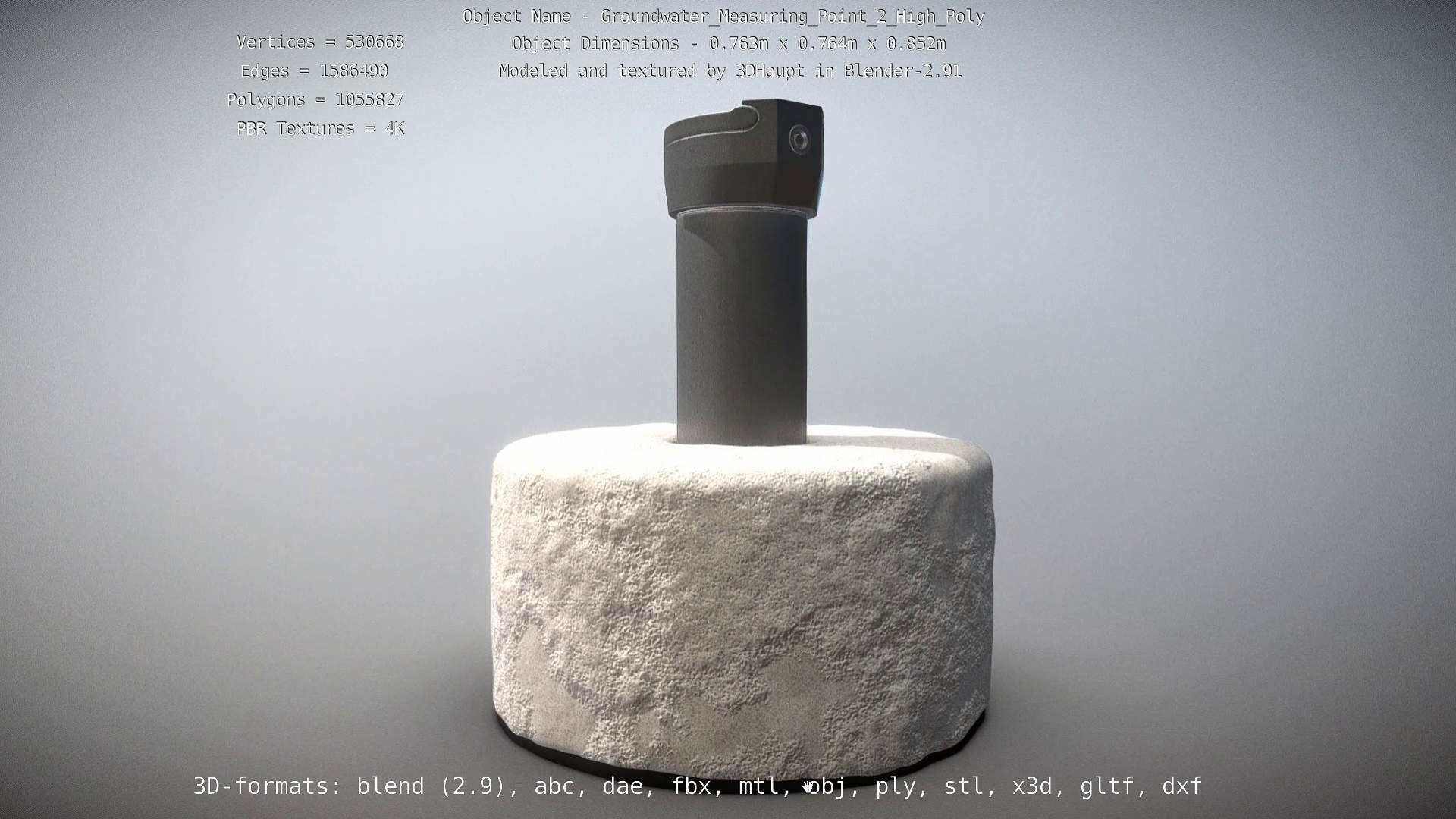 Groundwater Measure Pipe High-Poly Version 2 3D model_132