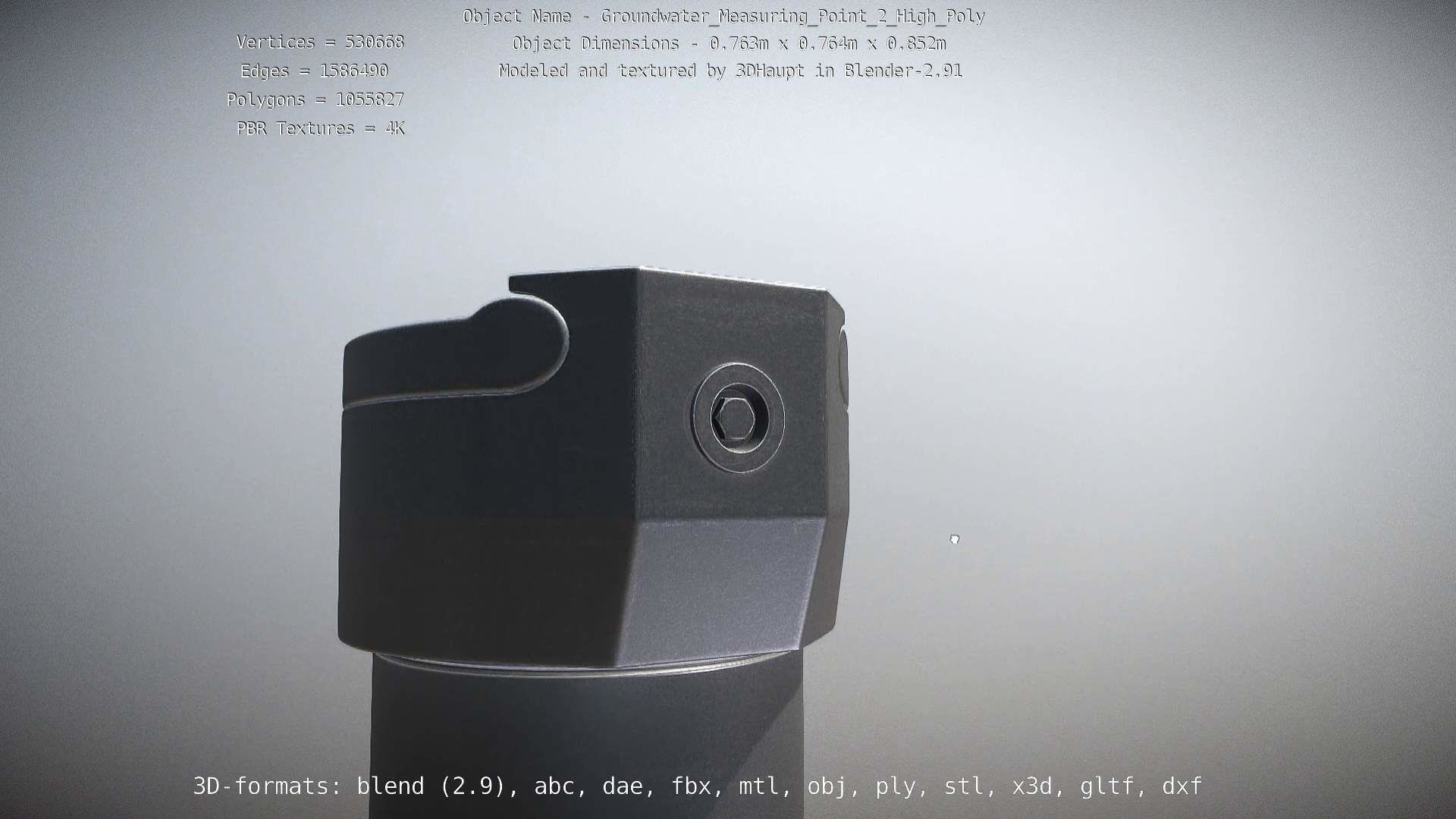 Groundwater Measure Pipe High-Poly Version 2 3D model_124