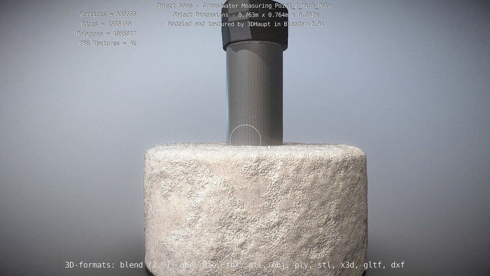 Groundwater Measure Pipe High-Poly Version 2 3D model_25