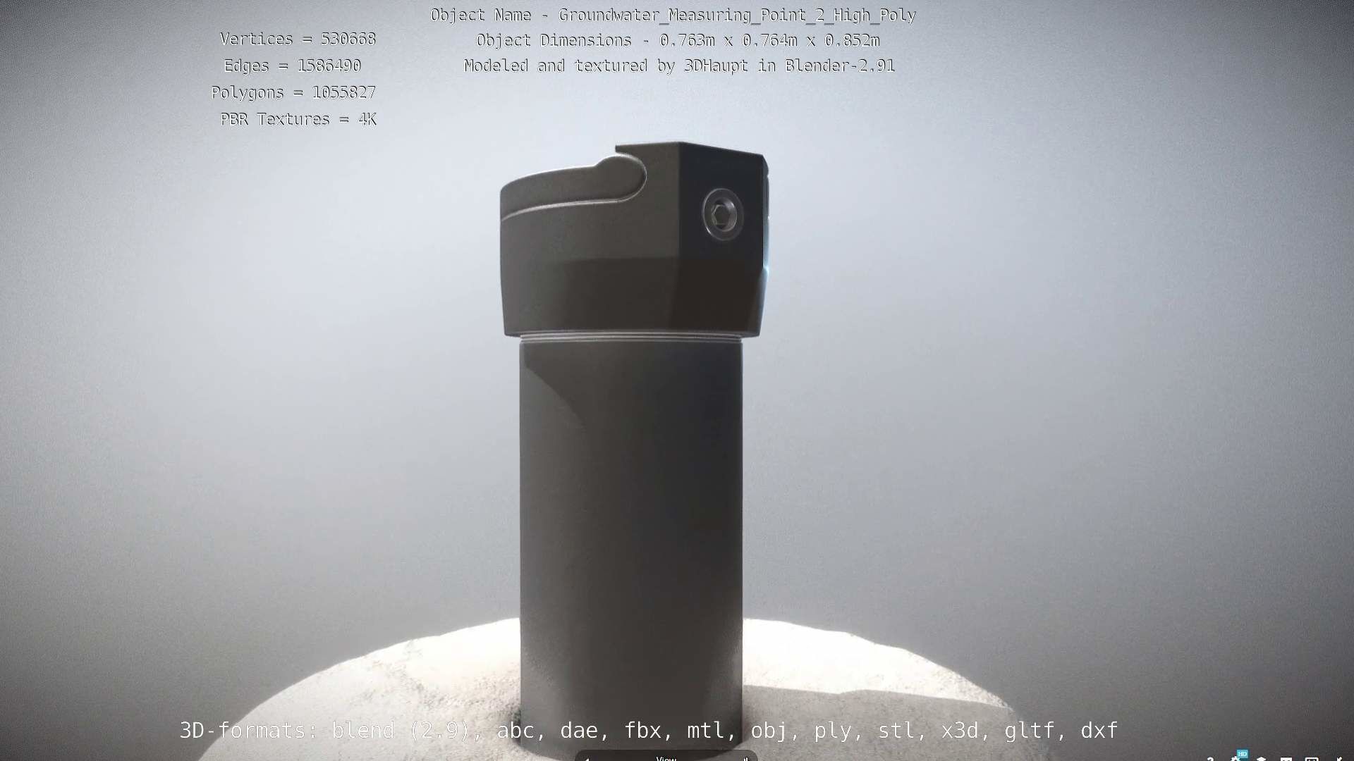 Groundwater Measure Pipe High-Poly Version 2 3D model_58