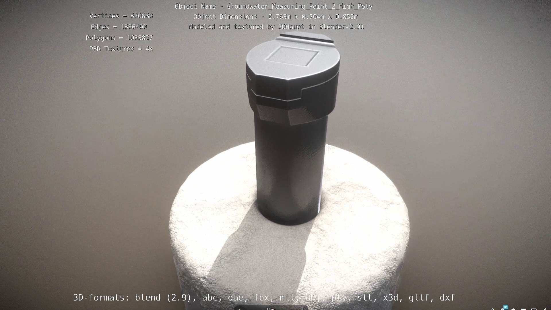 Groundwater Measure Pipe High-Poly Version 2 3D model_94