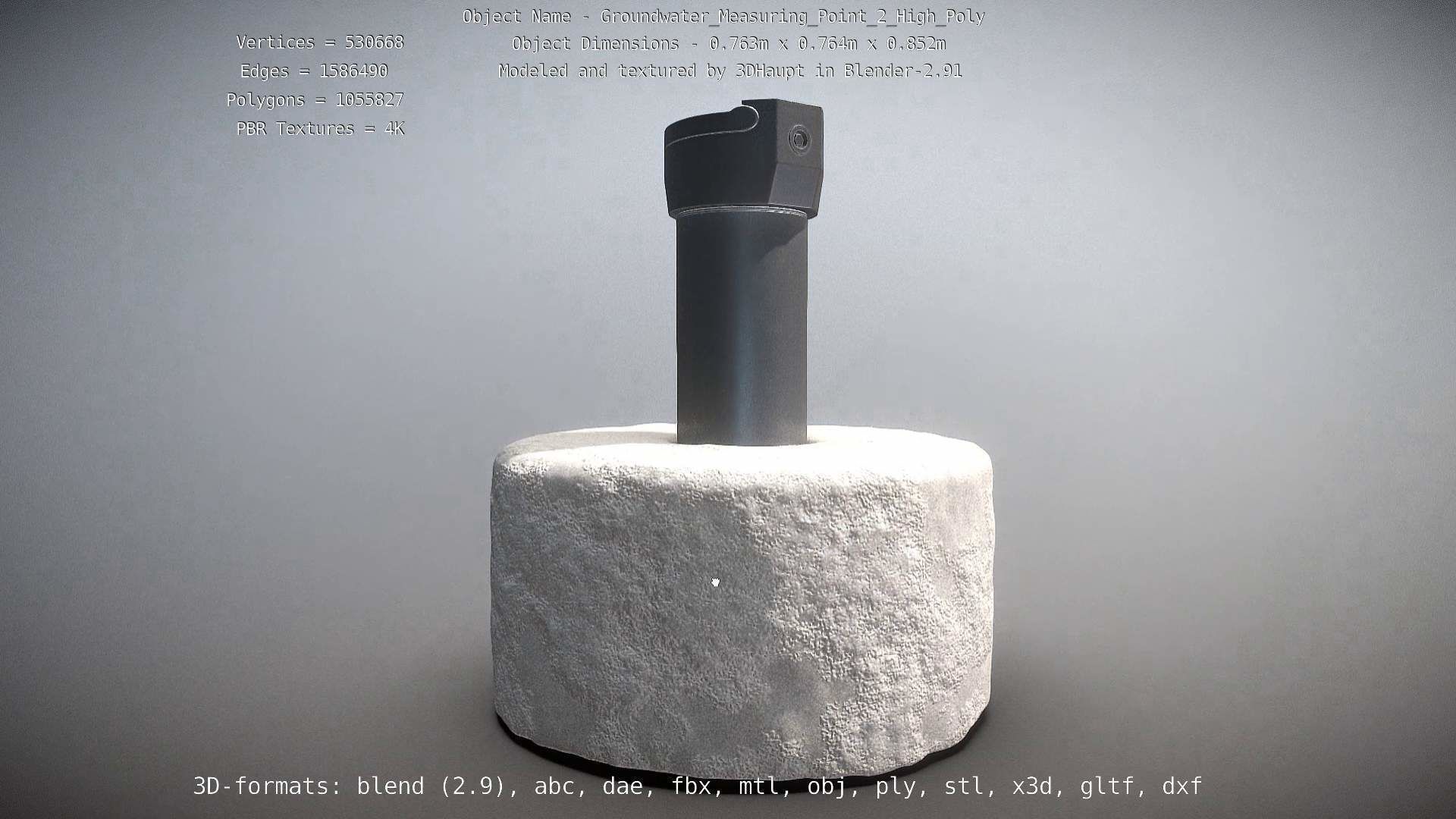 Groundwater Measure Pipe High-Poly Version 2 3D model_129