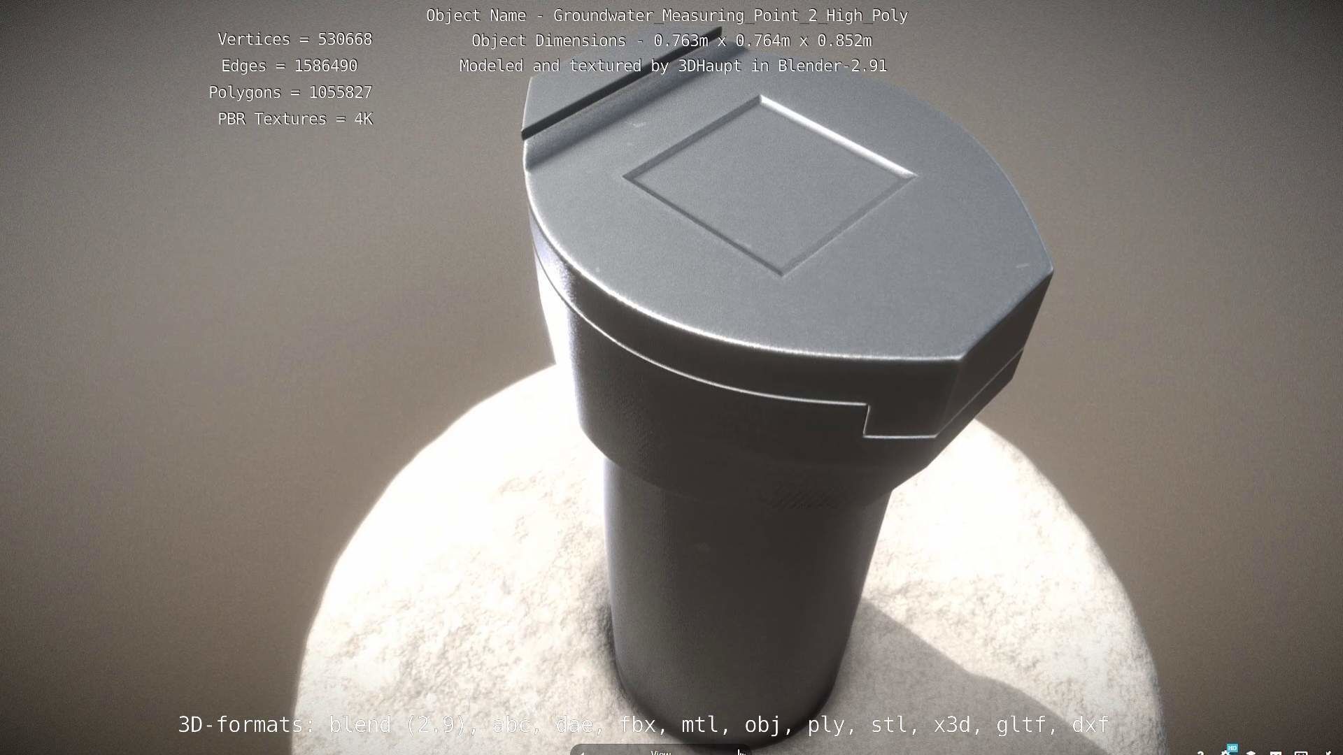 Groundwater Measure Pipe High-Poly Version 2 3D model_90