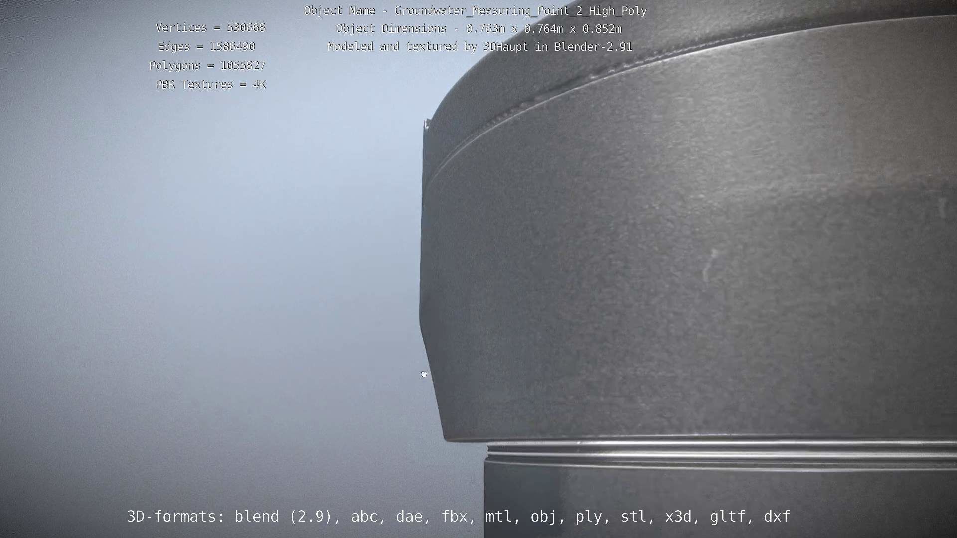 Groundwater Measure Pipe High-Poly Version 2 3D model_11