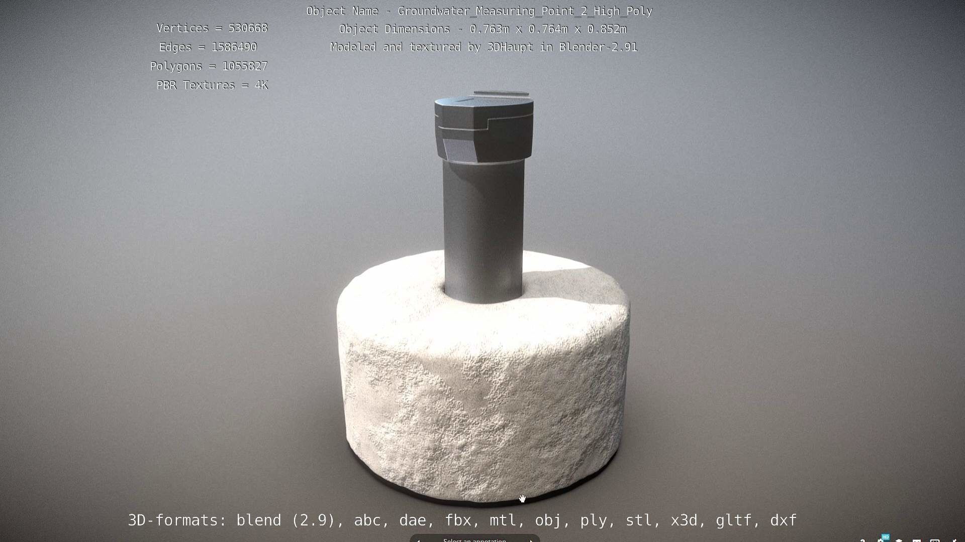 Groundwater Measure Pipe High-Poly Version 2 3D model_117