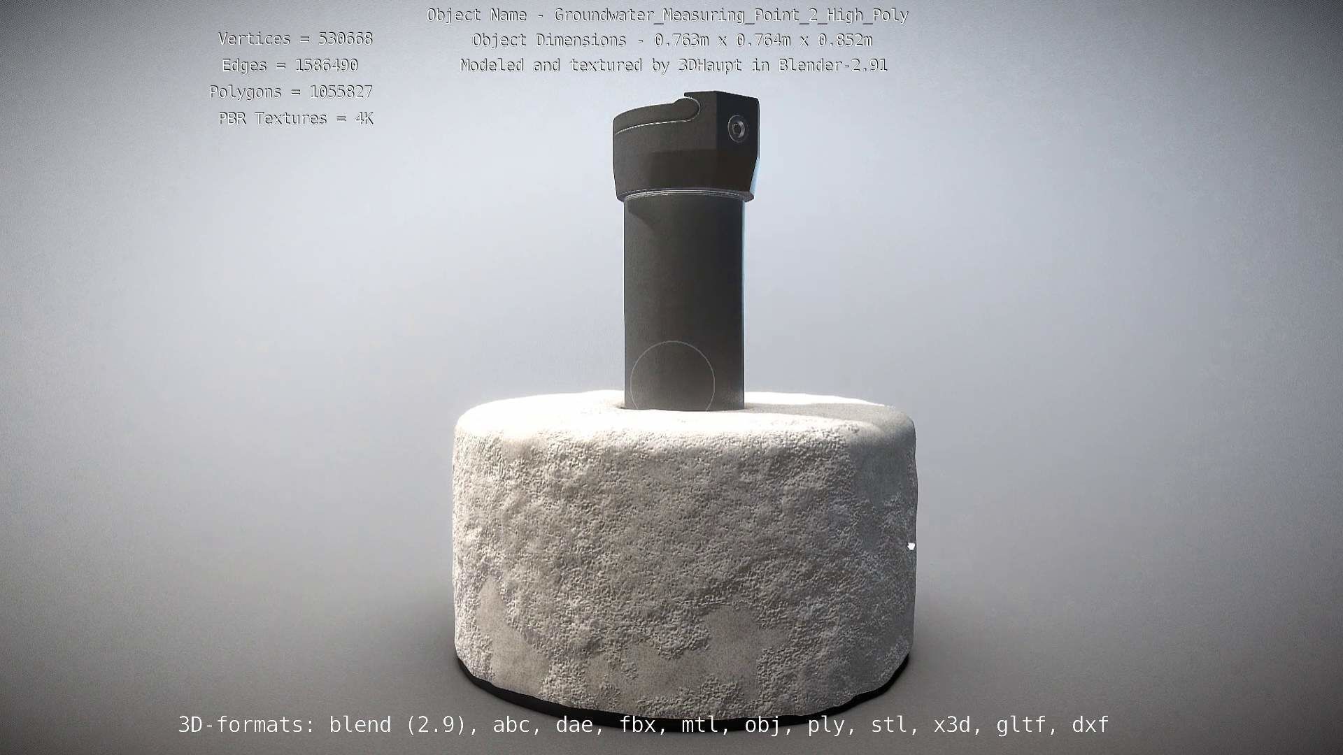 Groundwater Measure Pipe High-Poly Version 2 3D model_126