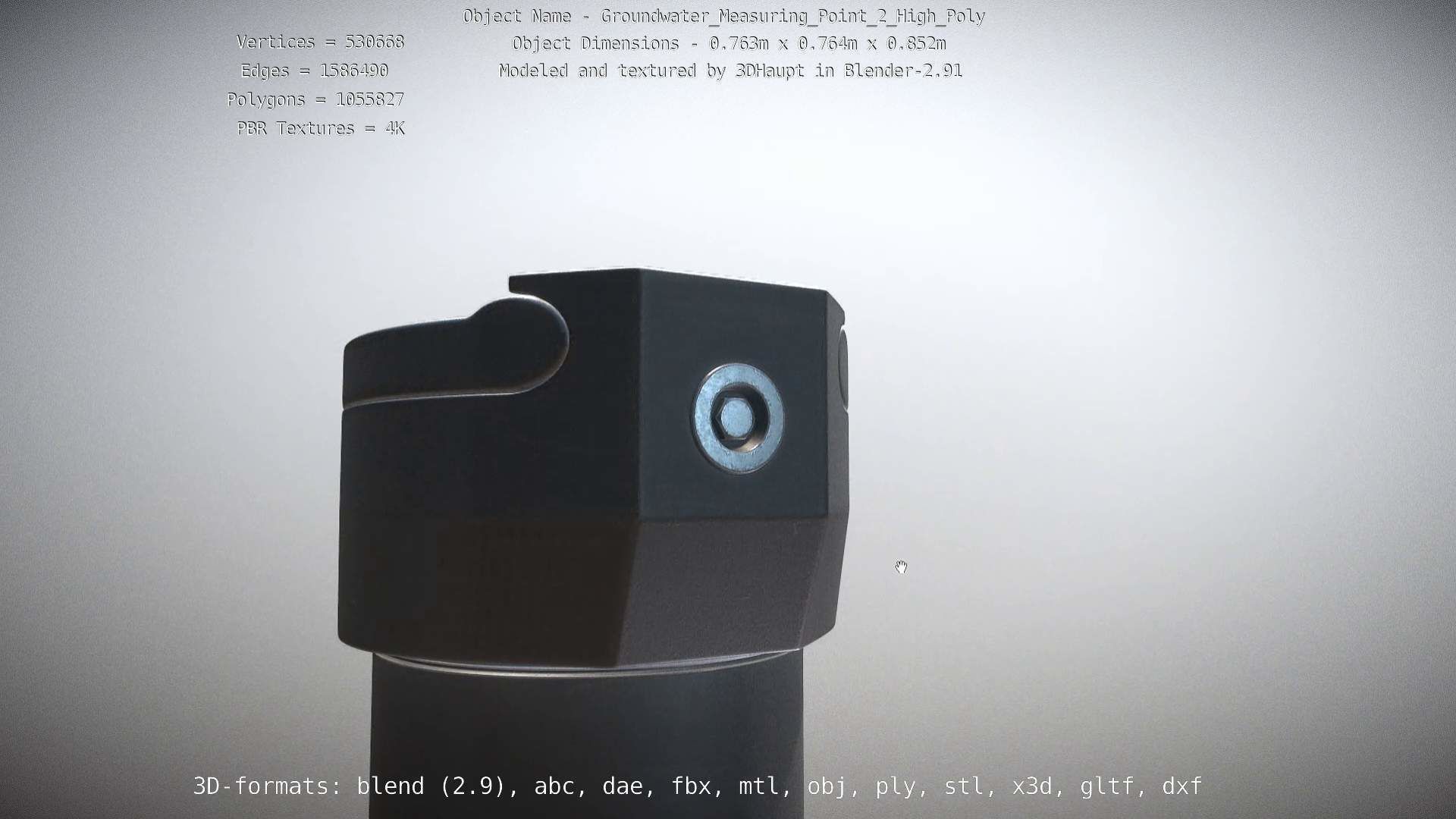 Groundwater Measure Pipe High-Poly Version 2 3D model_10