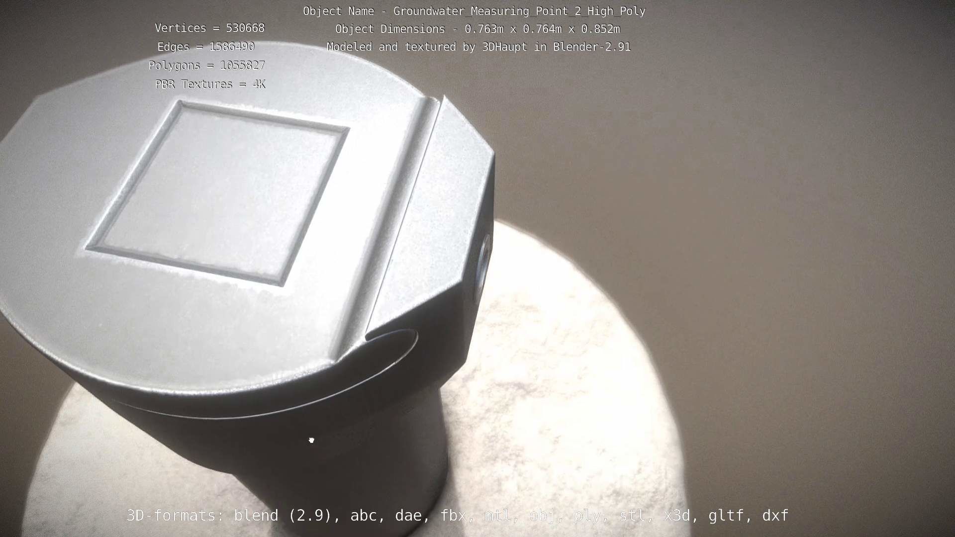 Groundwater Measure Pipe High-Poly Version 2 3D model_13