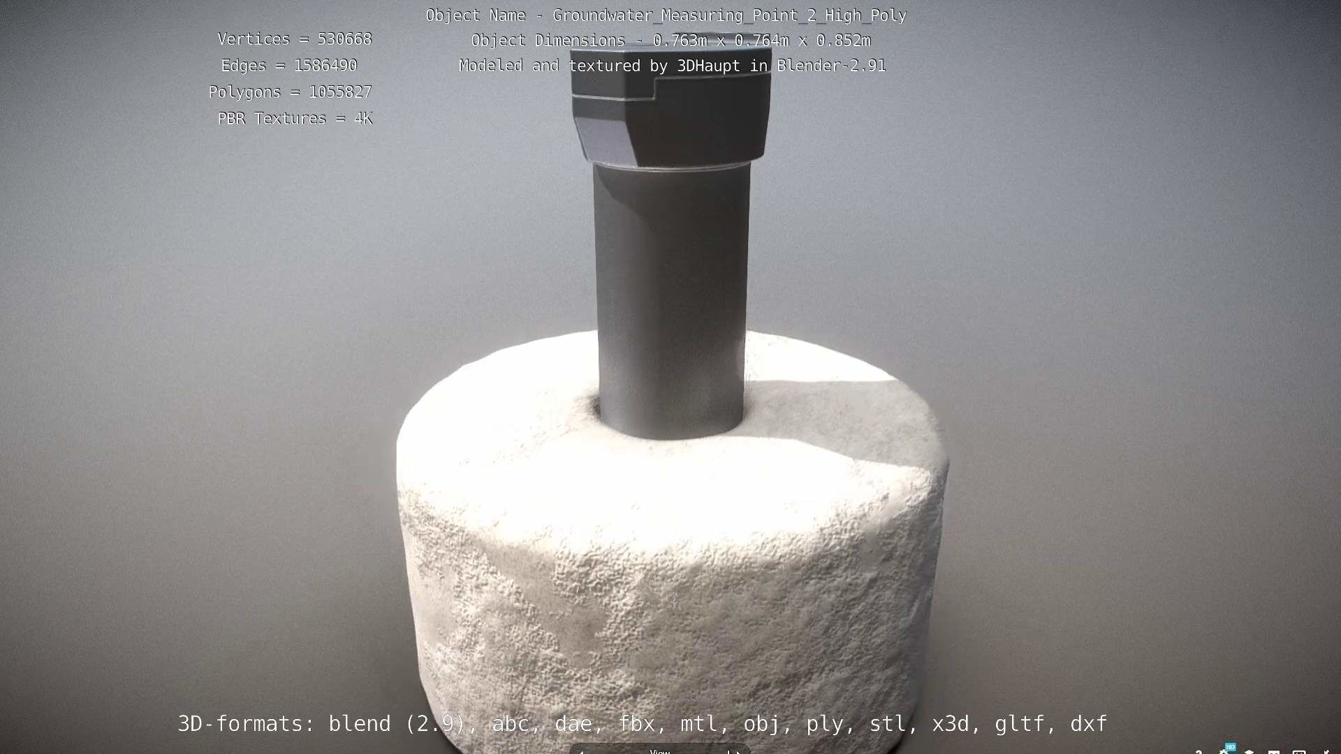 Groundwater Measure Pipe High-Poly Version 2 3D model_3