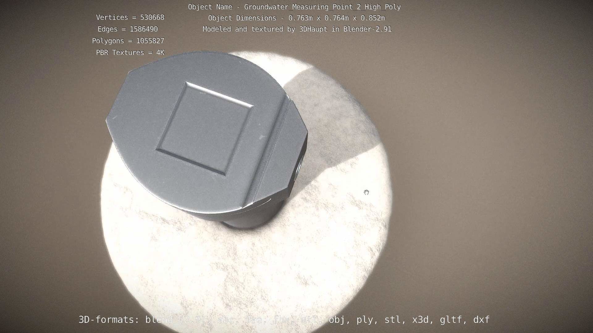 Groundwater Measure Pipe High-Poly Version 2 3D model_15