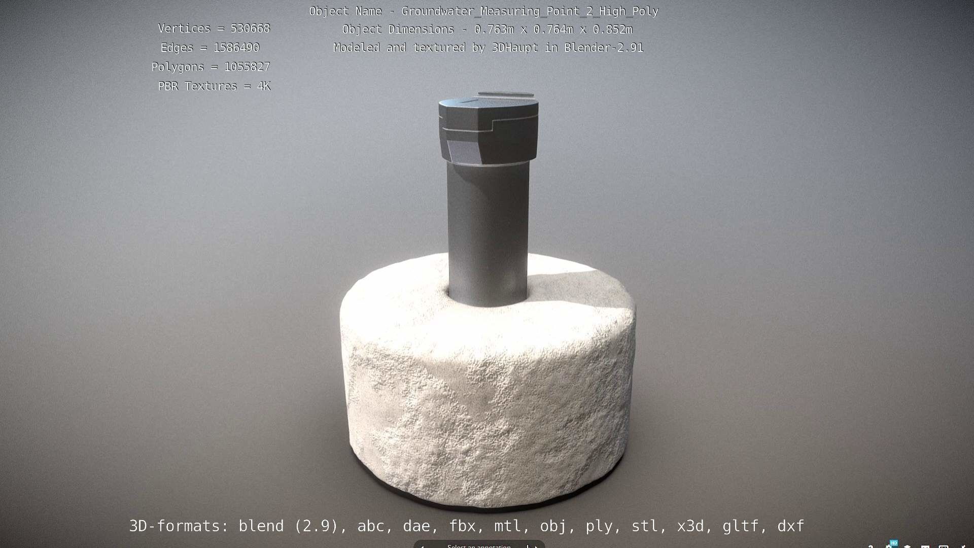 Groundwater Measure Pipe High-Poly Version 2 3D model_119